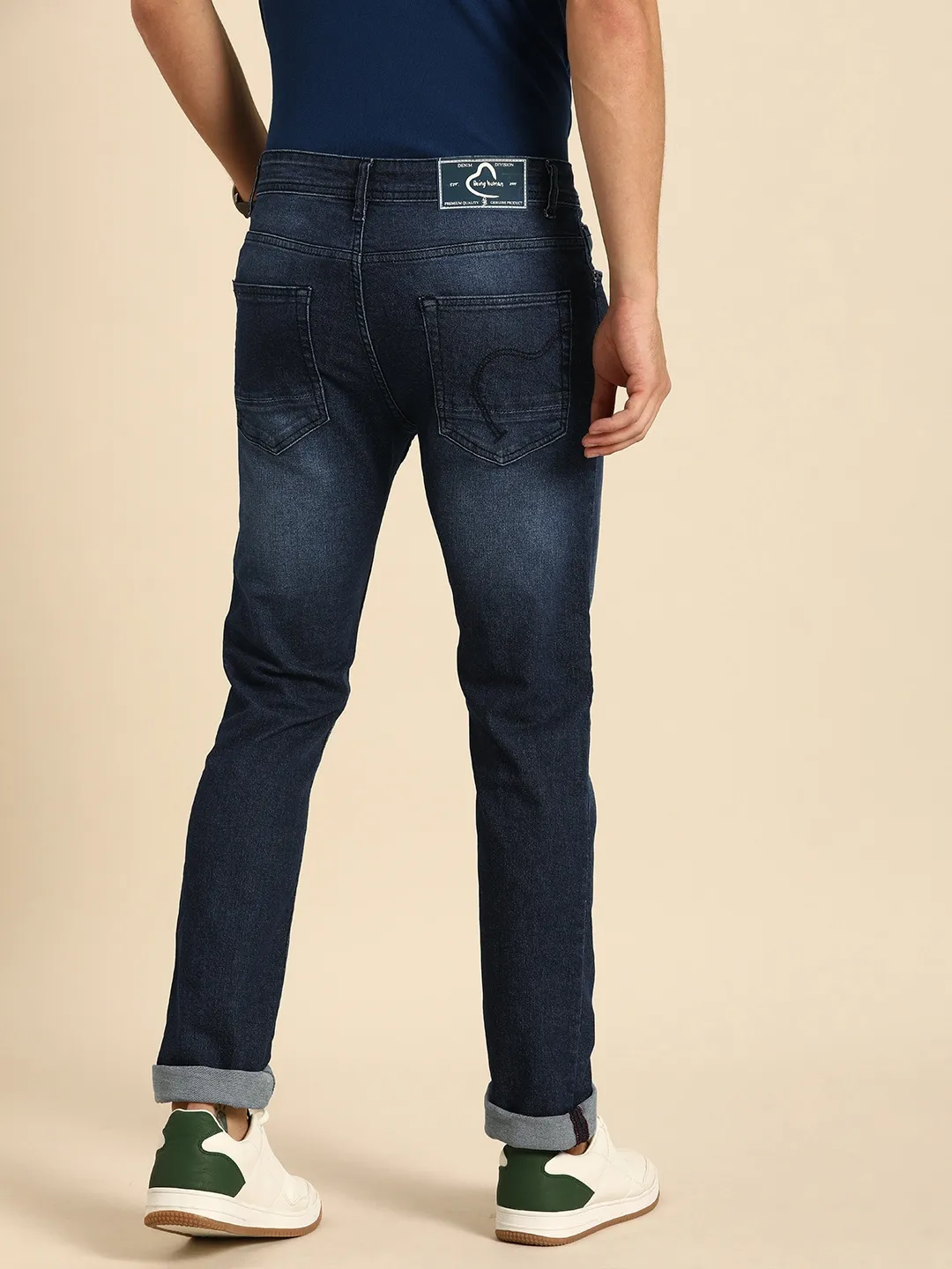 Blue Slim Straight Fit Men's Denims by Being Human Clothing - Image 3