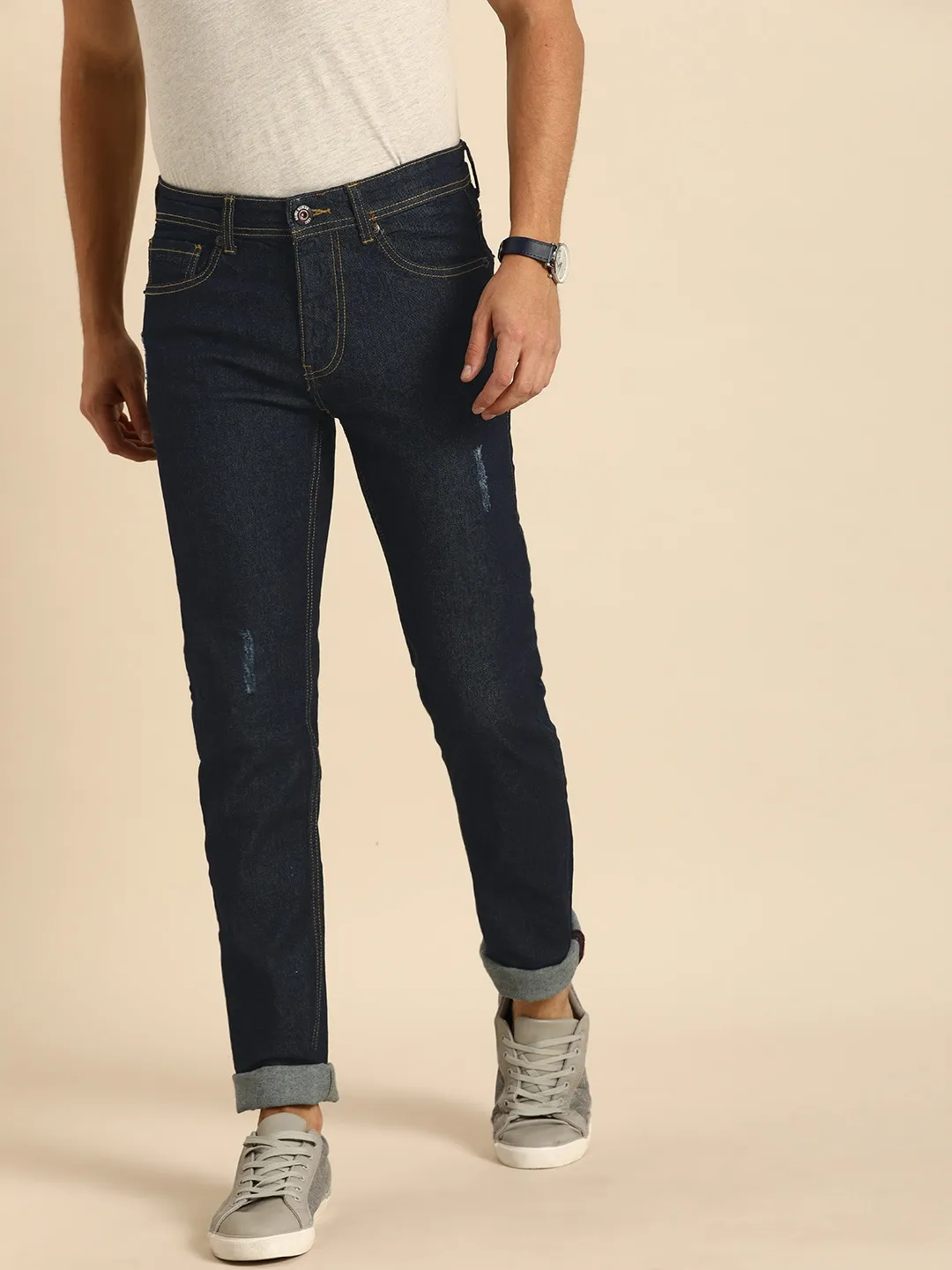 Blue Slim Straight Fit Men's Denims by Being Human Clothing