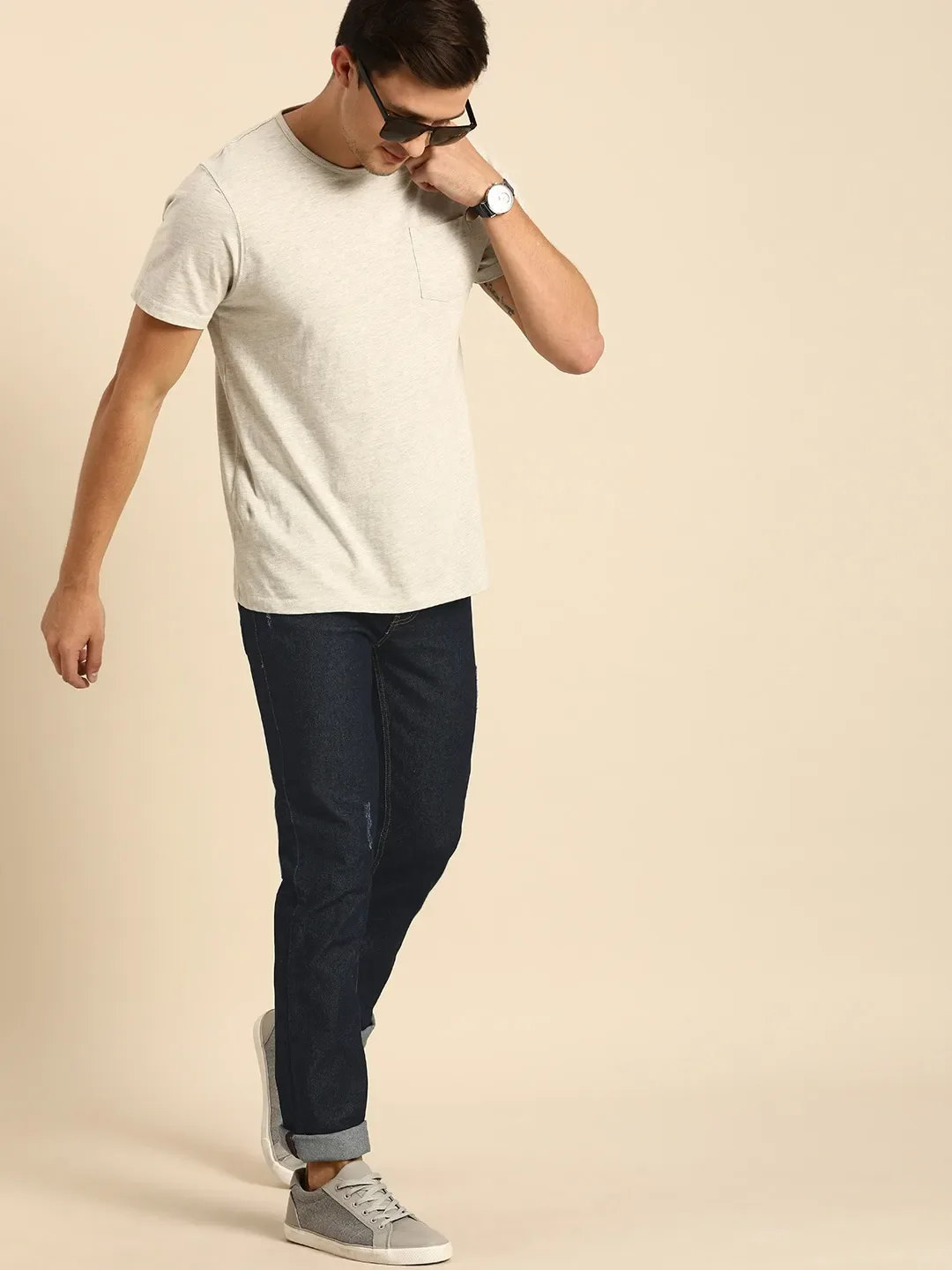 Blue Slim Straight Fit Men's Denims by Being Human Clothing - Image 4
