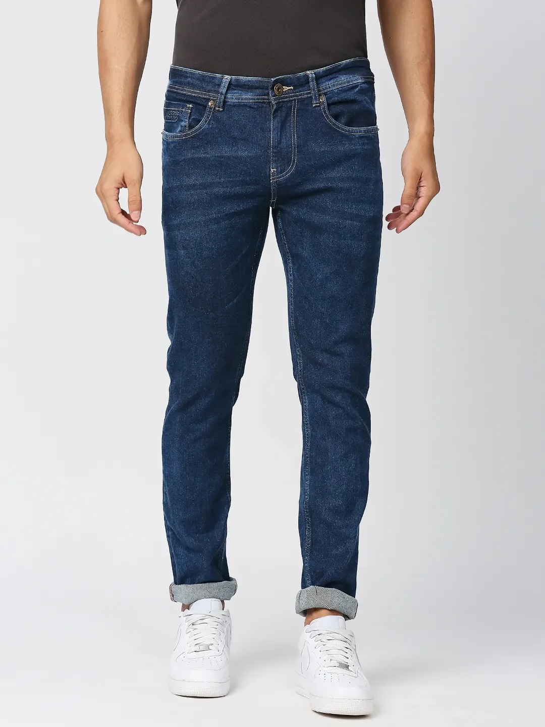 Blue Slim Straight Fit Men's Denims by Being Human Clothing