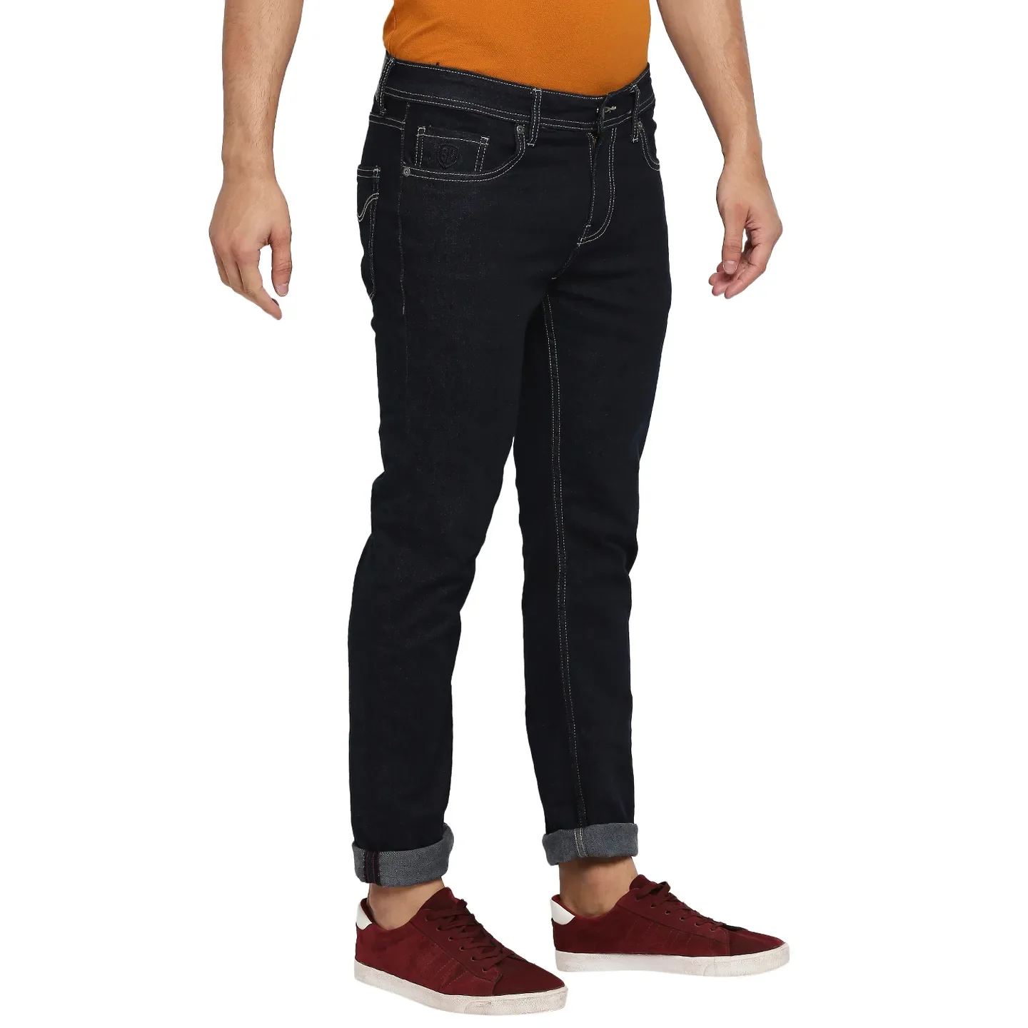 Blue Slim Straight Fit Men's Denims by Being Human Clothing - Image 3