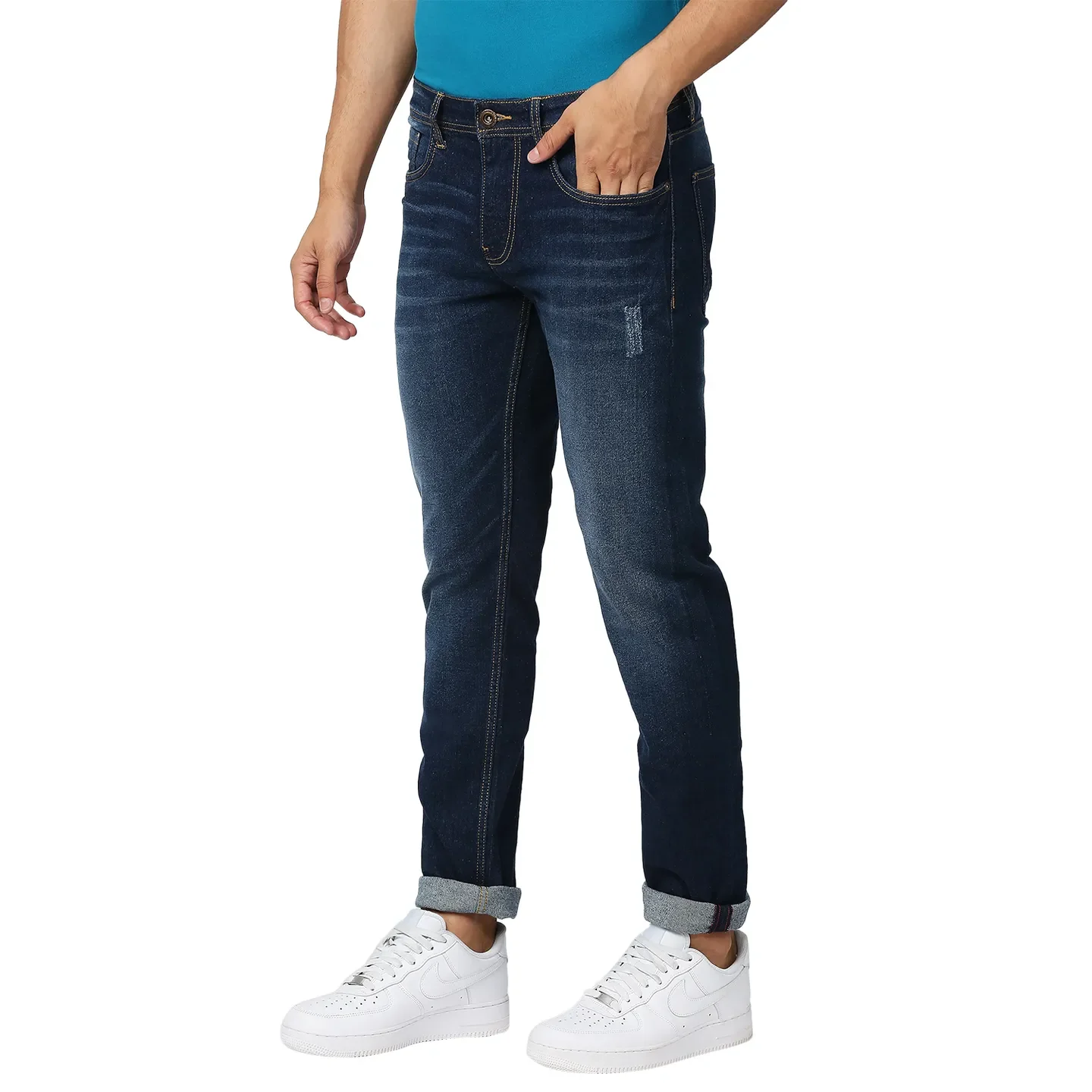 Blue Slim Straight Fit Men's Denims by Being Human Clothing - Image 2