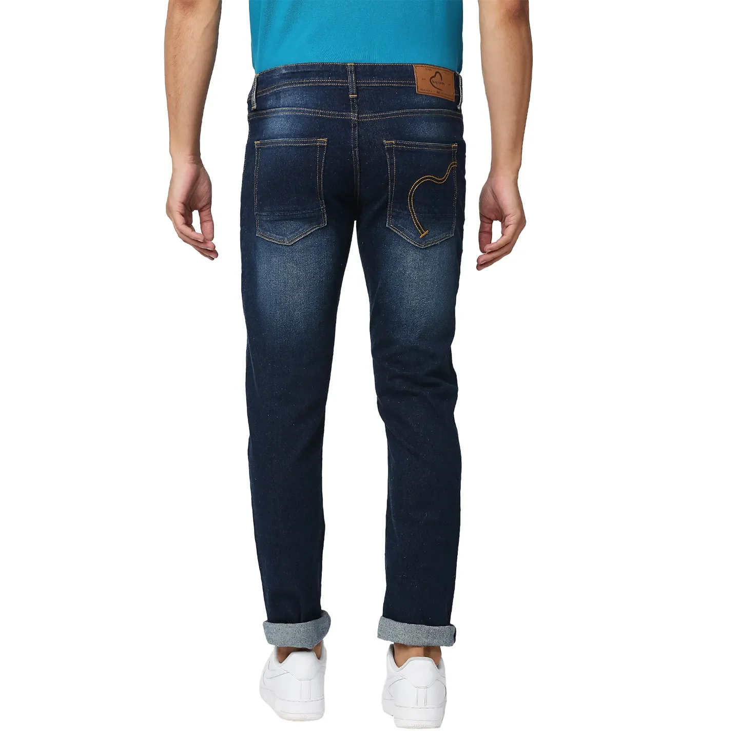 Blue Slim Straight Fit Men's Denims by Being Human Clothing - Image 4