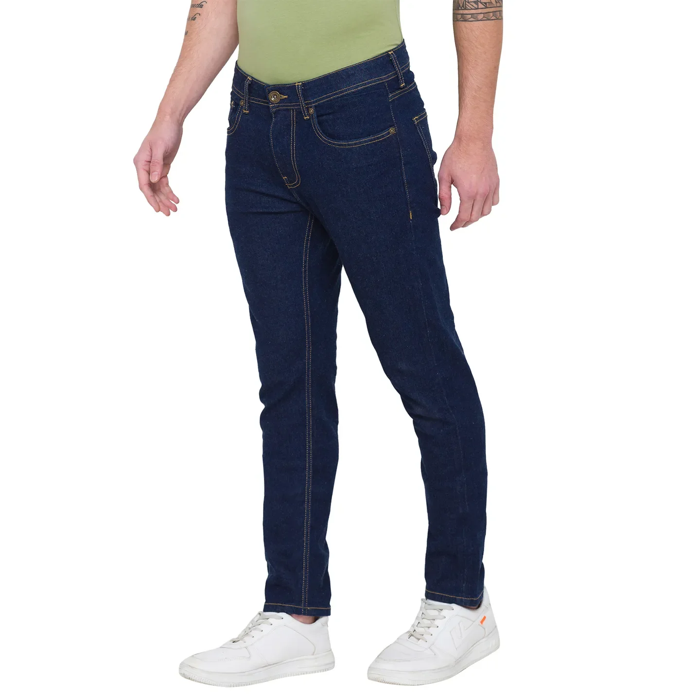 Blue Slim Straight Fit Men's Denims by Being Human Clothing - Image 2