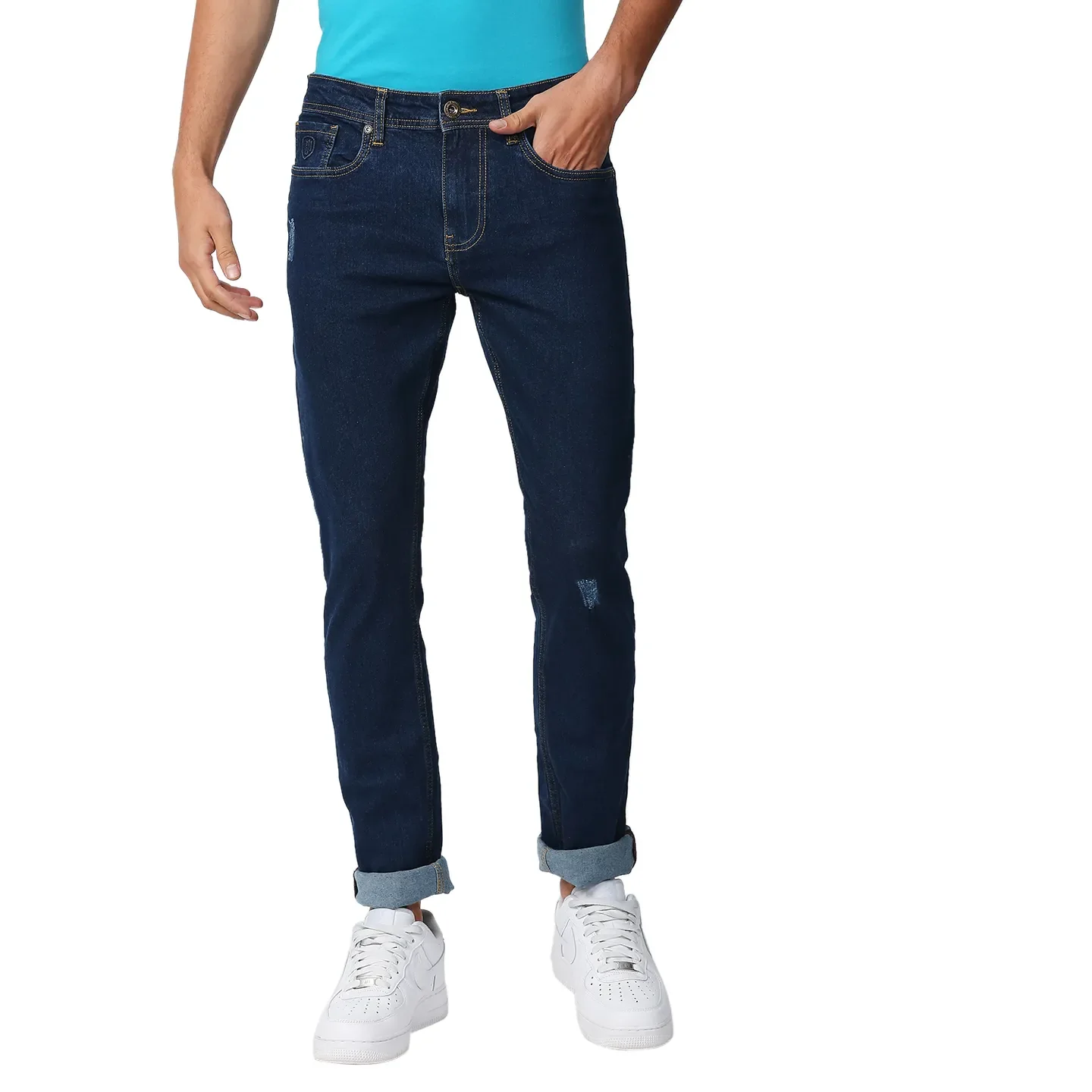 Blue Slim Straight Fit Men's Denims by Being Human Clothing