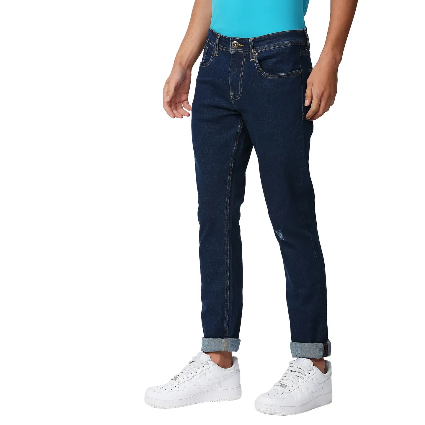 Blue Slim Straight Fit Men's Denims by Being Human Clothing - Image 2