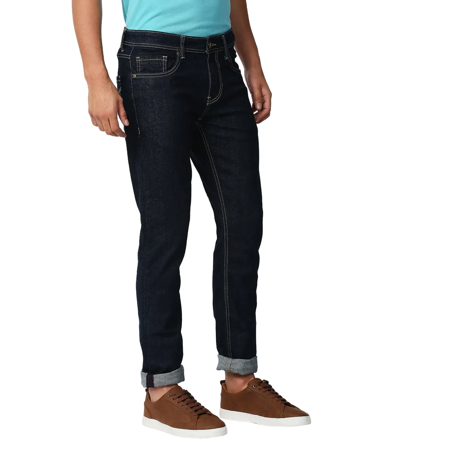 Blue Slim Straight Fit Men's Denims by Being Human Clothing - Image 4
