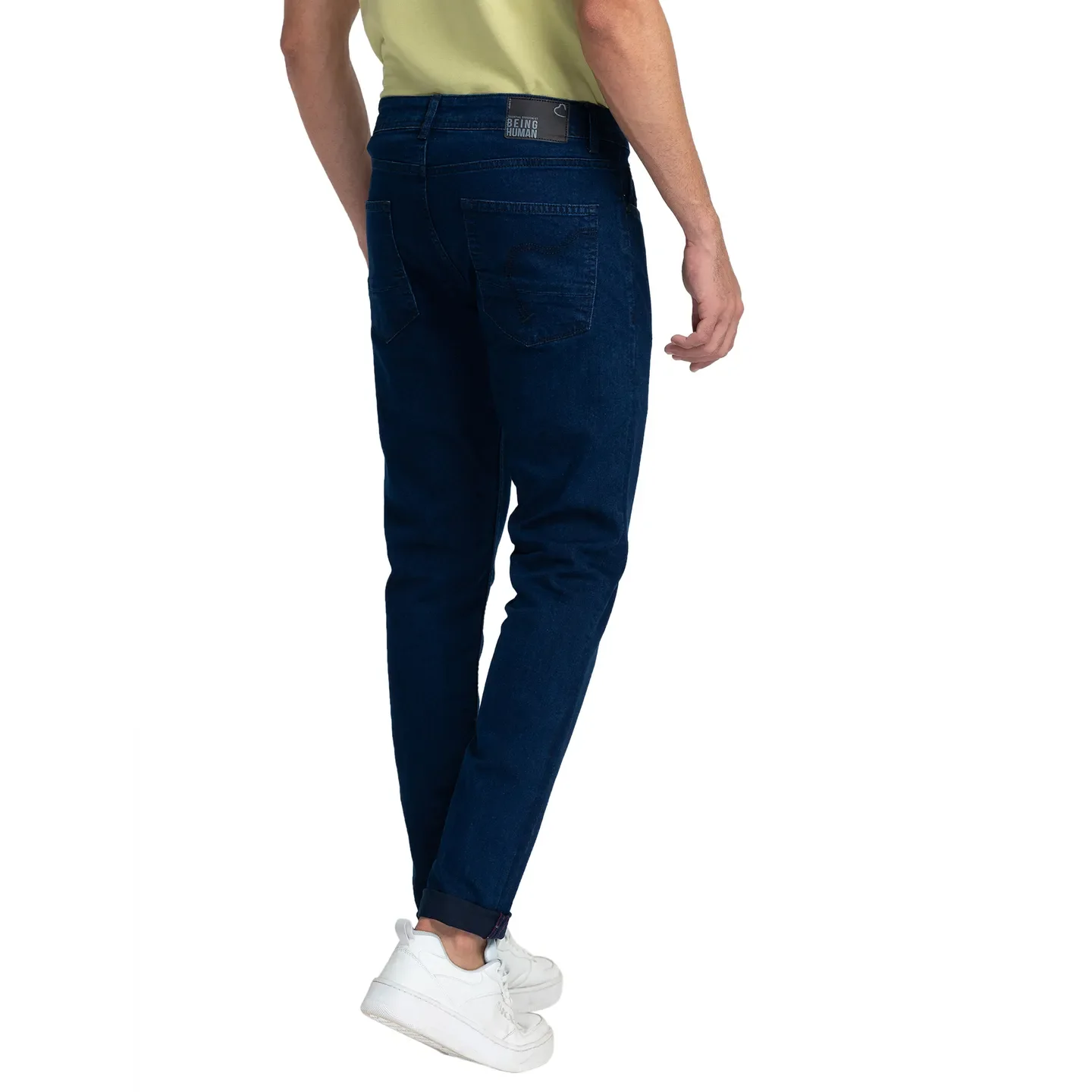 Blue Slim Straight Fit Men's Denims by Being Human Clothing - Image 3