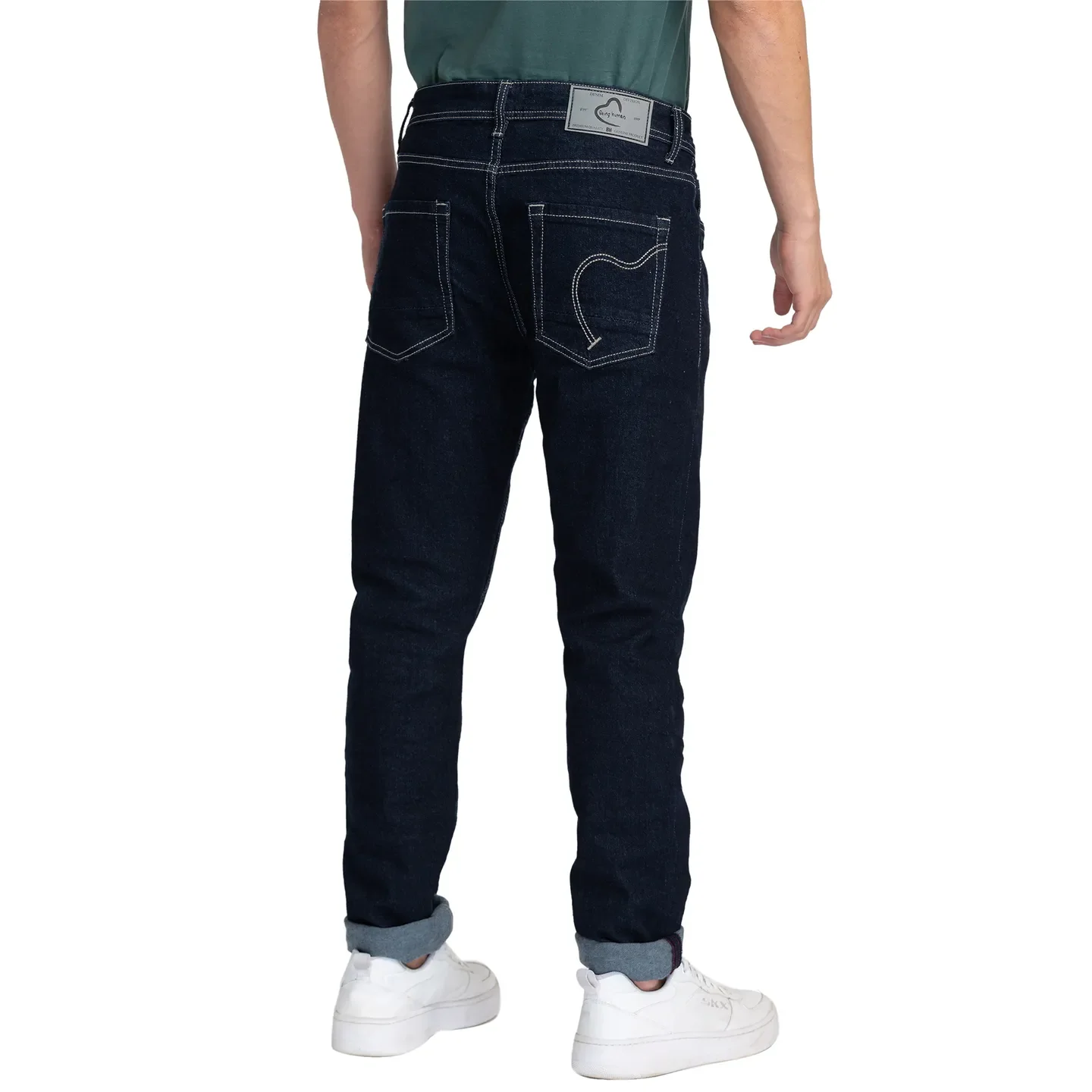 Blue Slim Straight Fit Men's Denims by Being Human Clothing - Image 3