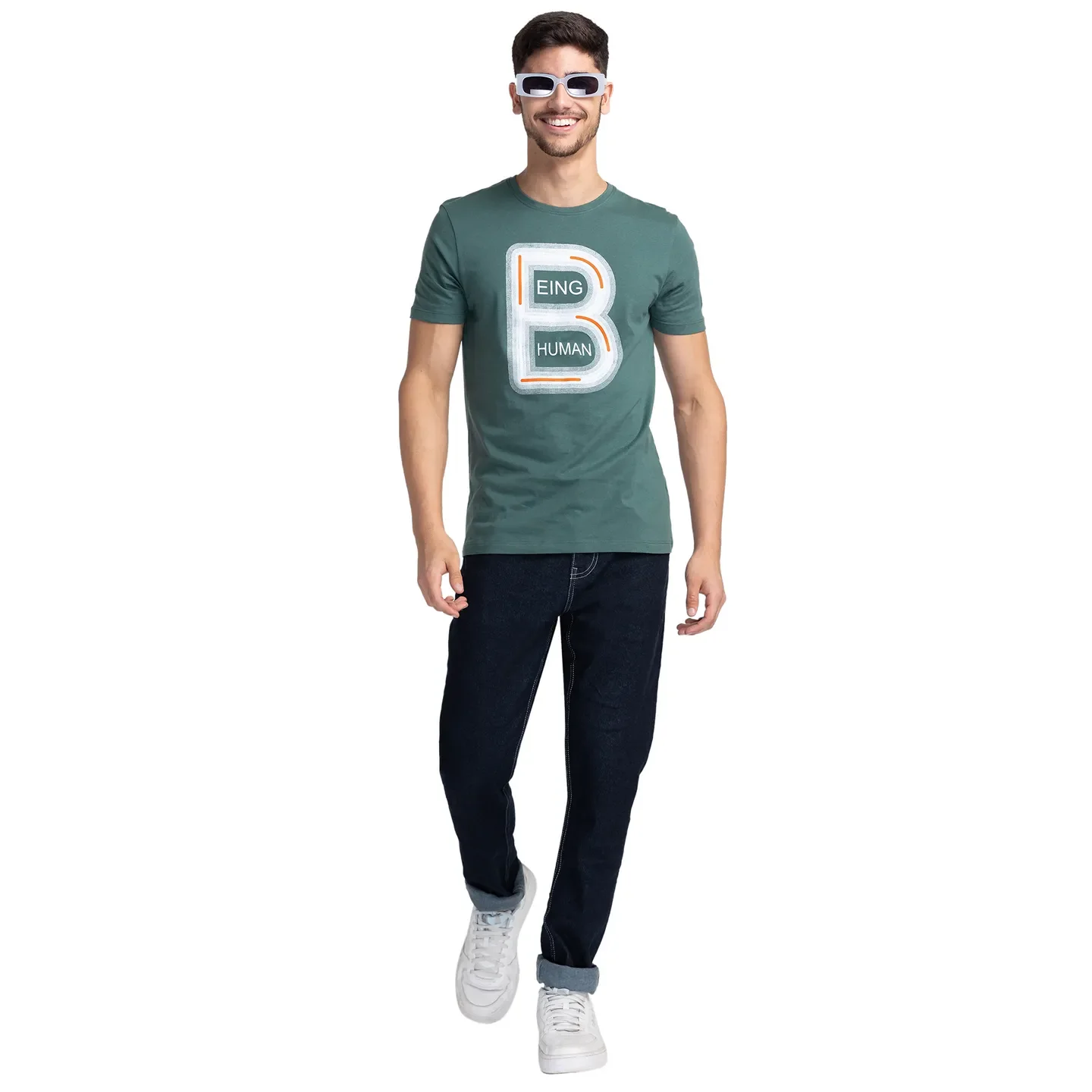 Blue Slim Straight Fit Men's Denims by Being Human Clothing - Image 6
