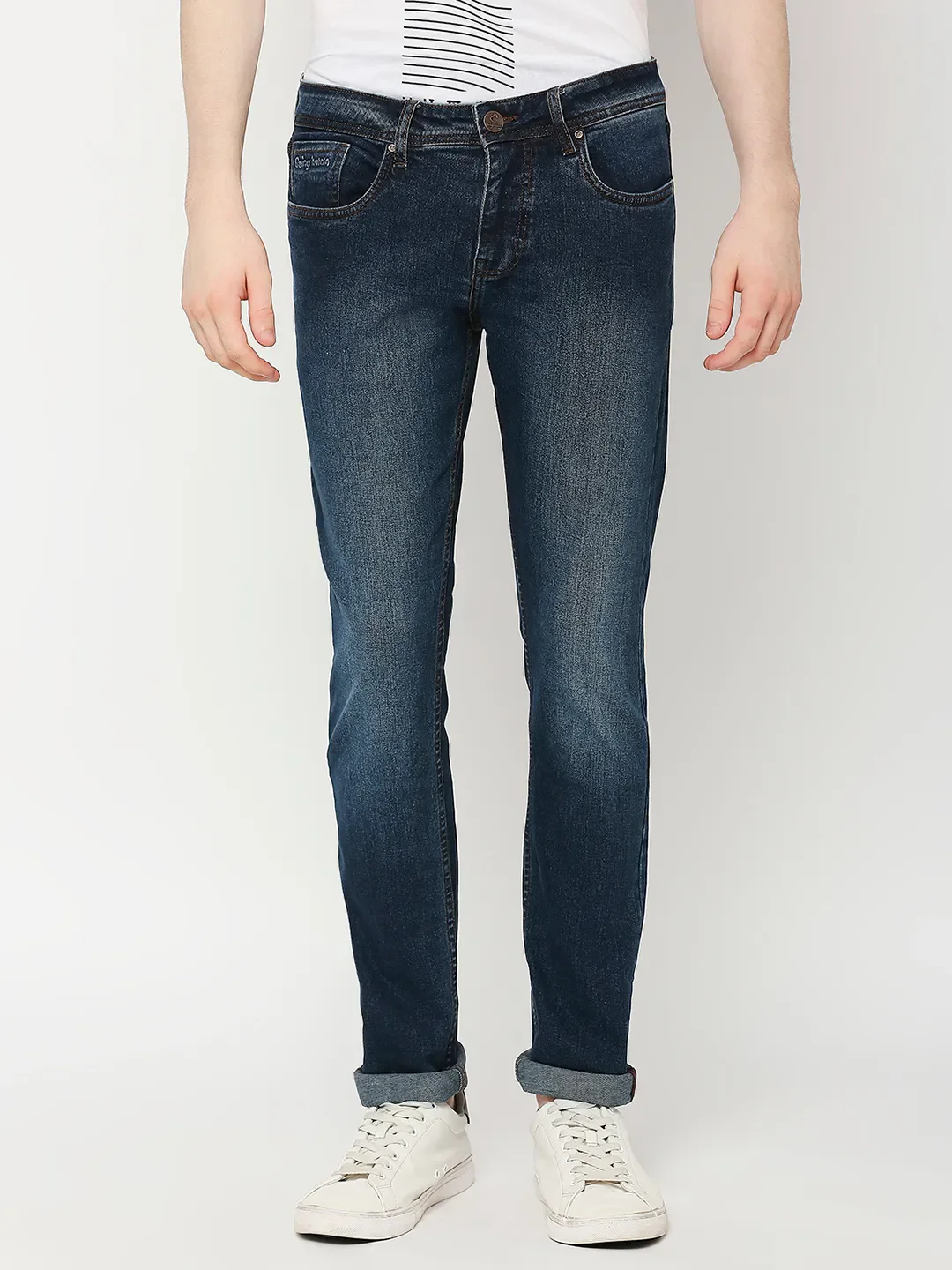 Blue Slim Straight Fit Men's Denims by Being Human Clothing