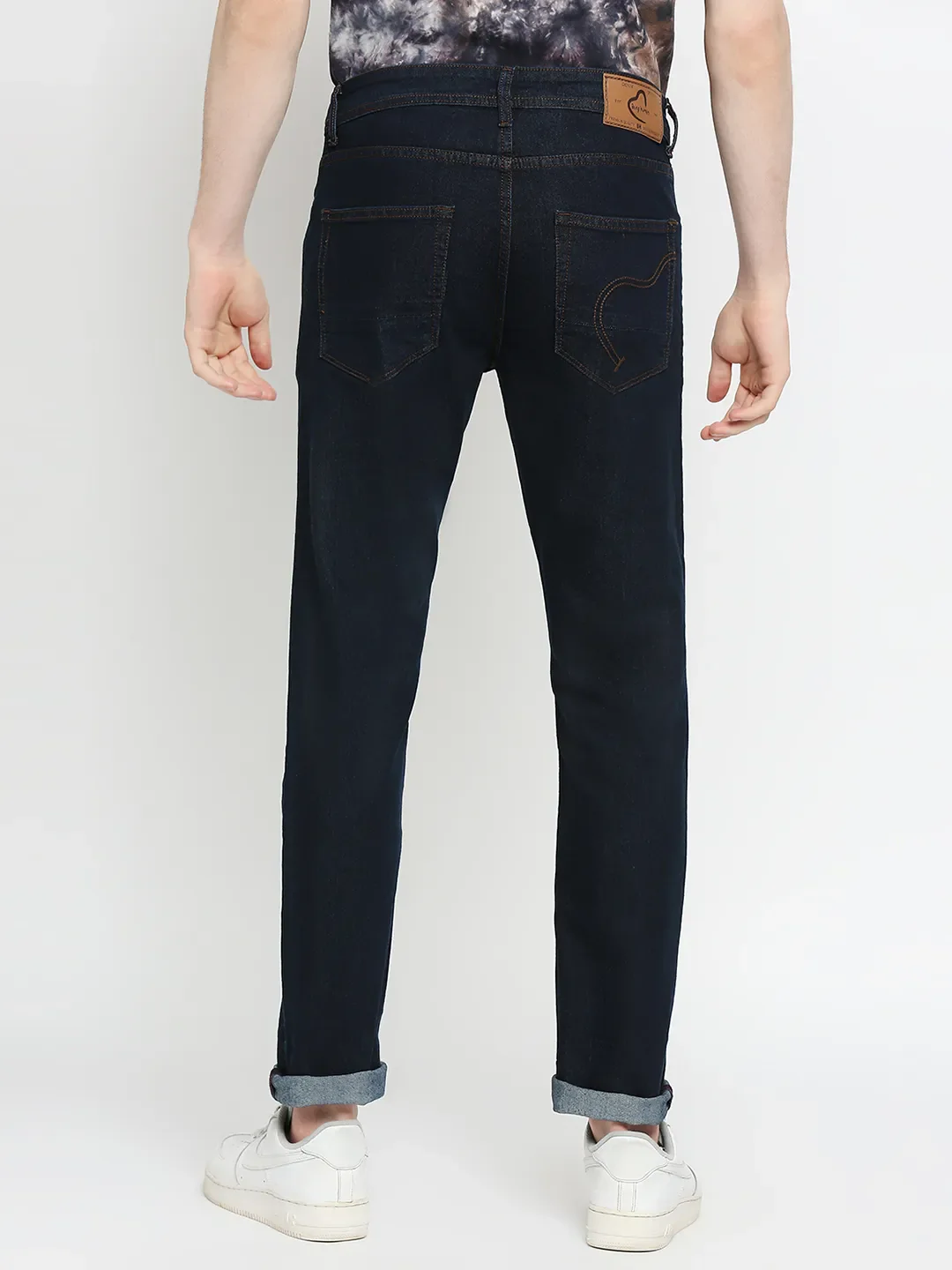 Blue Slim Straight Fit Men's Denims by Being Human Clothing - Image 4