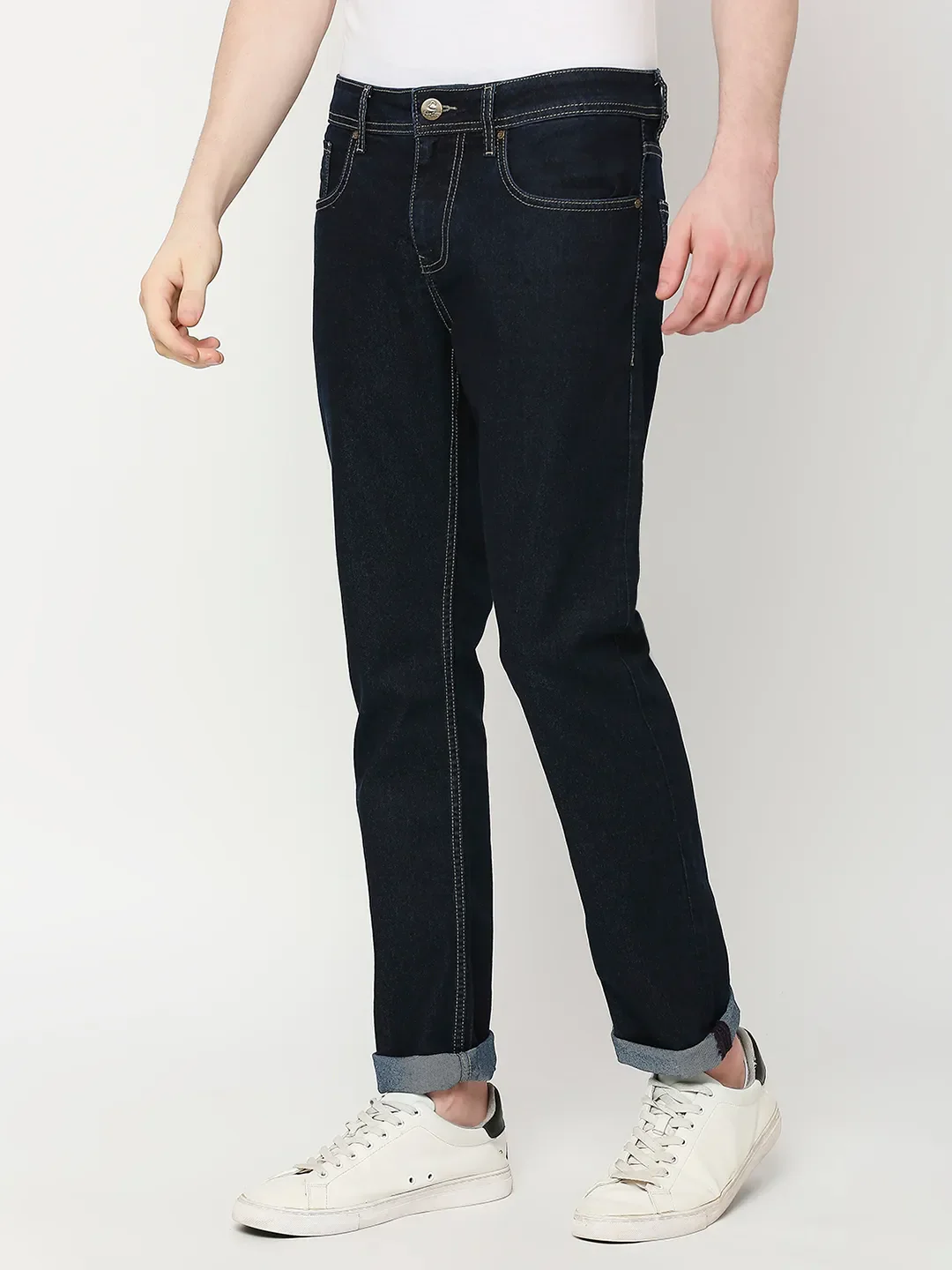 Blue Slim Straight Fit Men's Denims by Being Human Clothing - Image 2