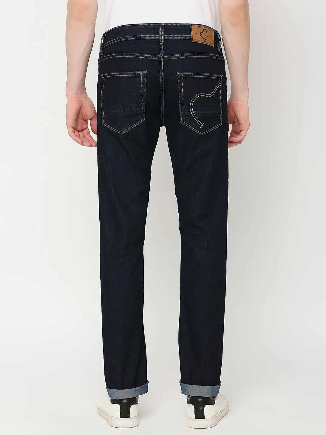 Blue Slim Straight Fit Men's Denims by Being Human Clothing - Image 4