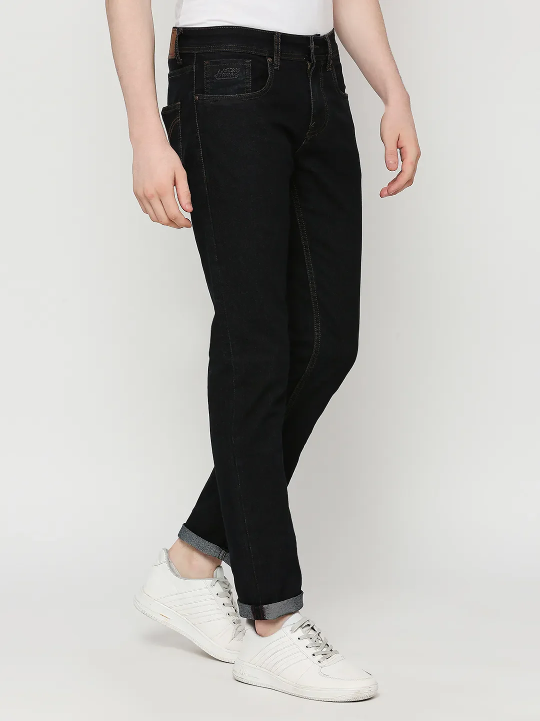 Blue Slim Straight Fit Men's Denims by Being Human Clothing - Image 3