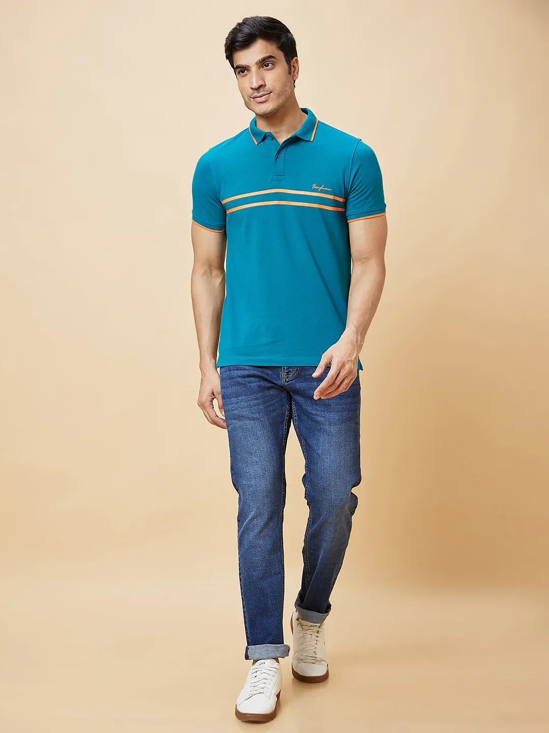 Blue Slim Straight Fit Men's Denims by Being Human Clothing - Image 2