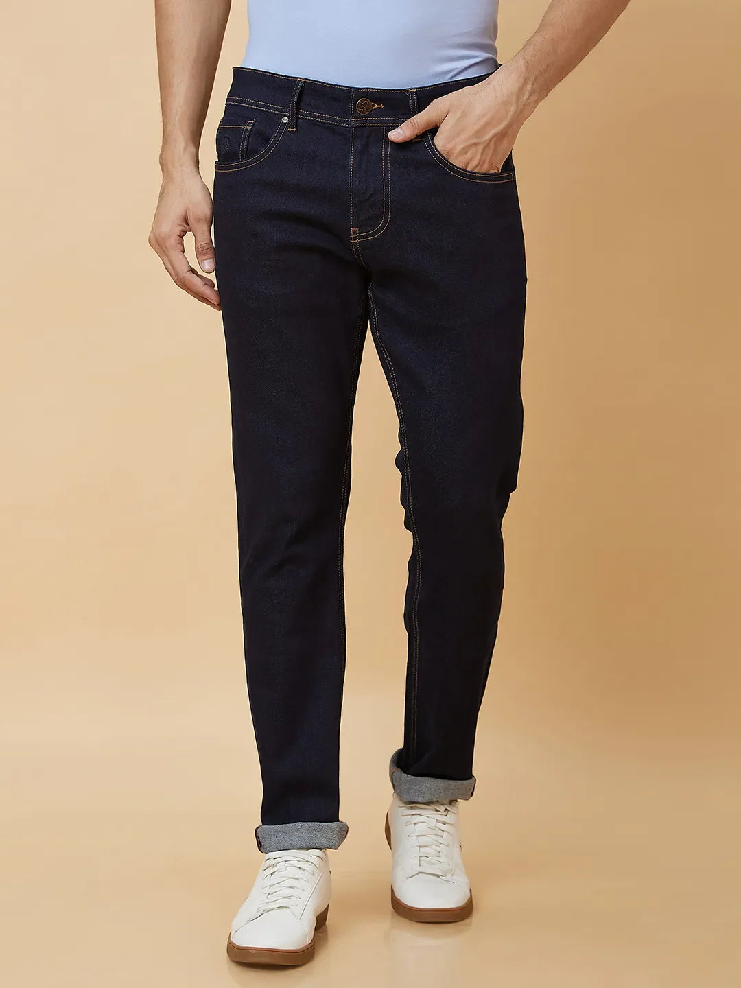 Blue Slim Straight Fit Men's Denims by Being Human Clothing