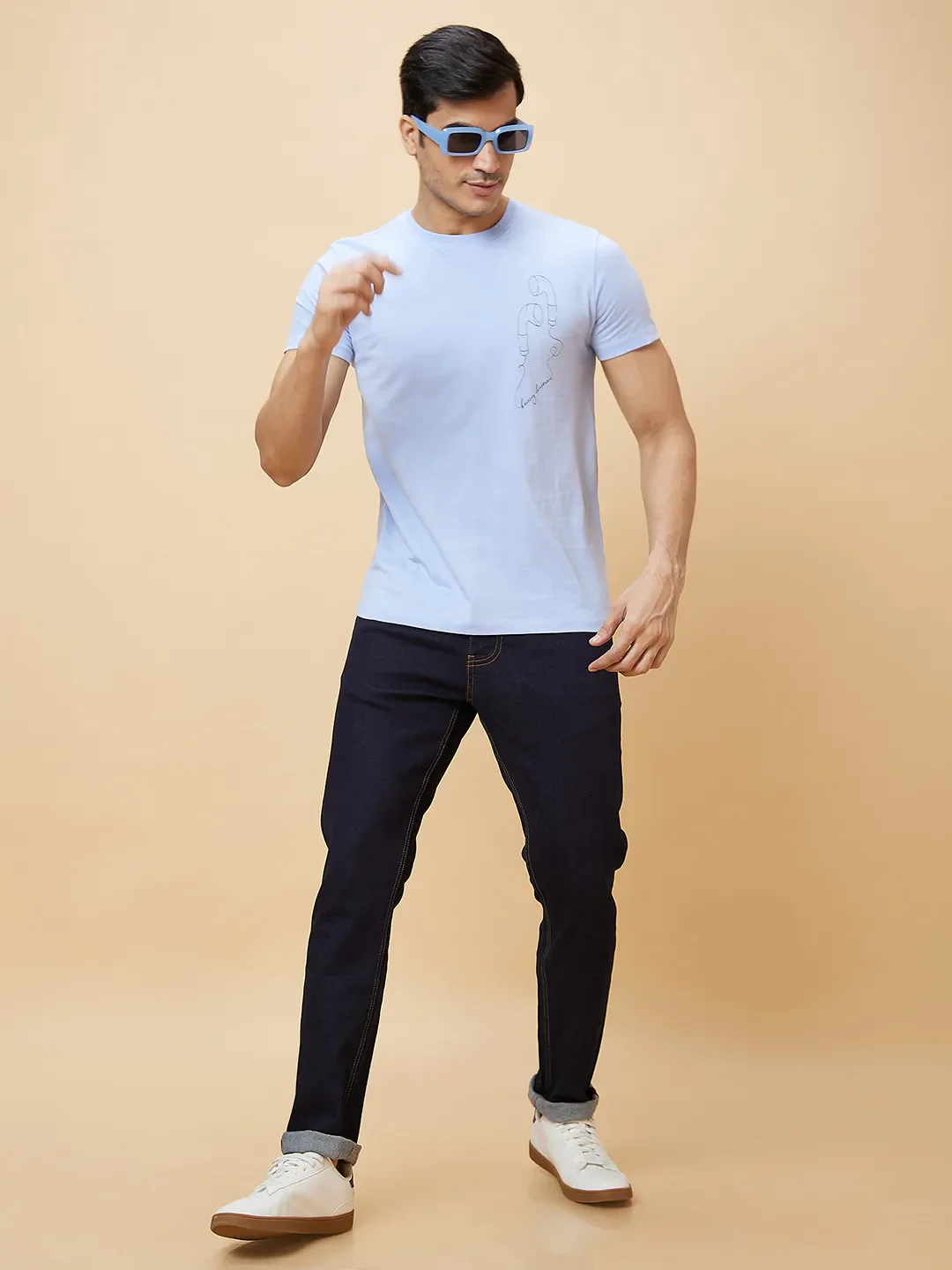 Blue Slim Straight Fit Men's Denims by Being Human Clothing - Image 6
