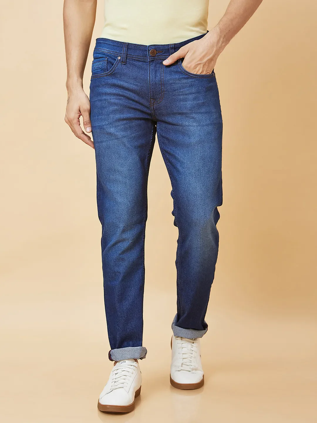Blue Slim Straight Fit Men's Denims by Being Human Clothing