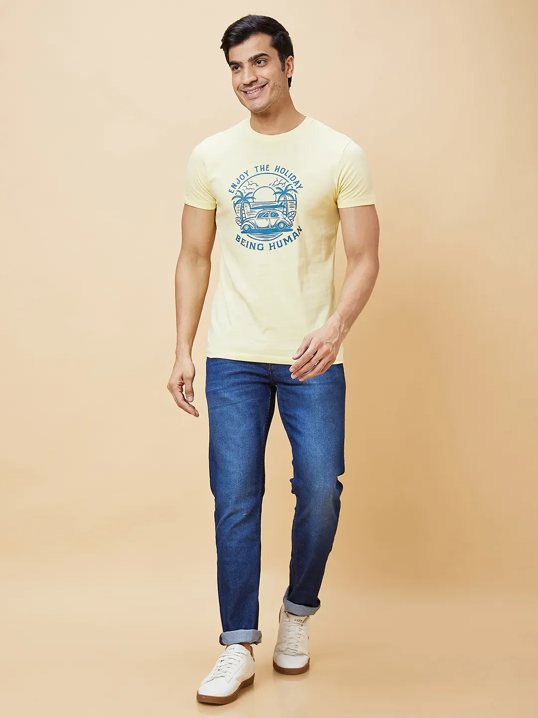 Blue Slim Straight Fit Men's Denims by Being Human Clothing - Image 2