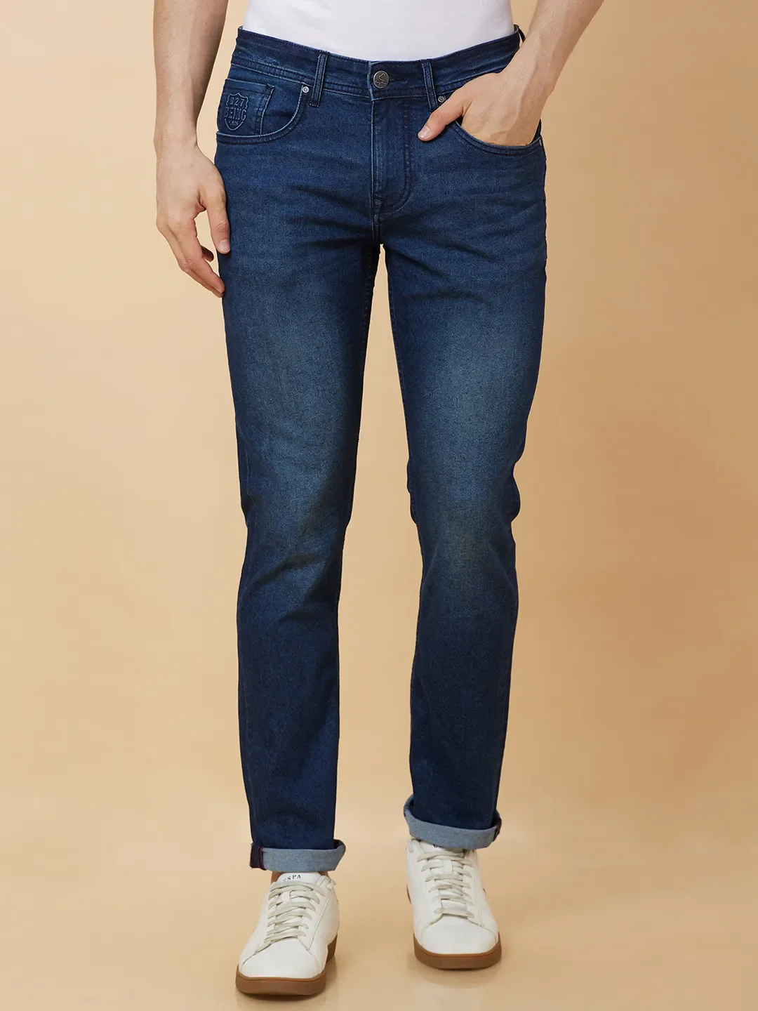 Blue Slim Straight Fit Men's Denims by Being Human Clothing