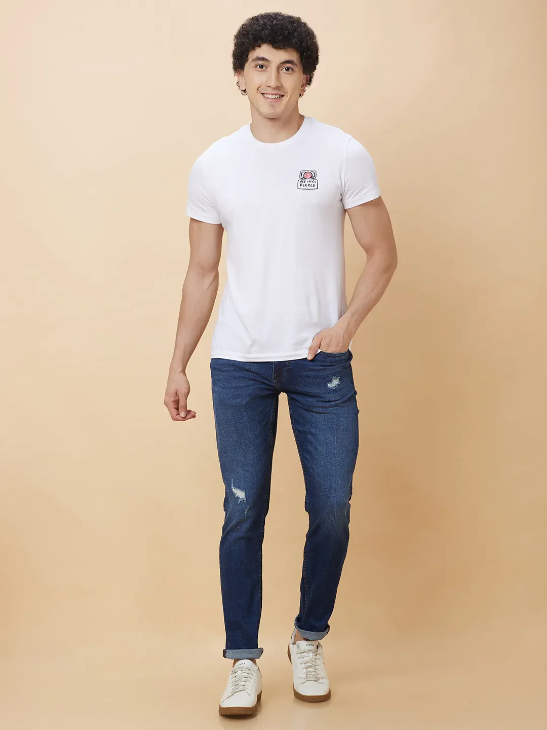 Blue Slim Straight Fit Men's Denims by Being Human Clothing - Image 2
