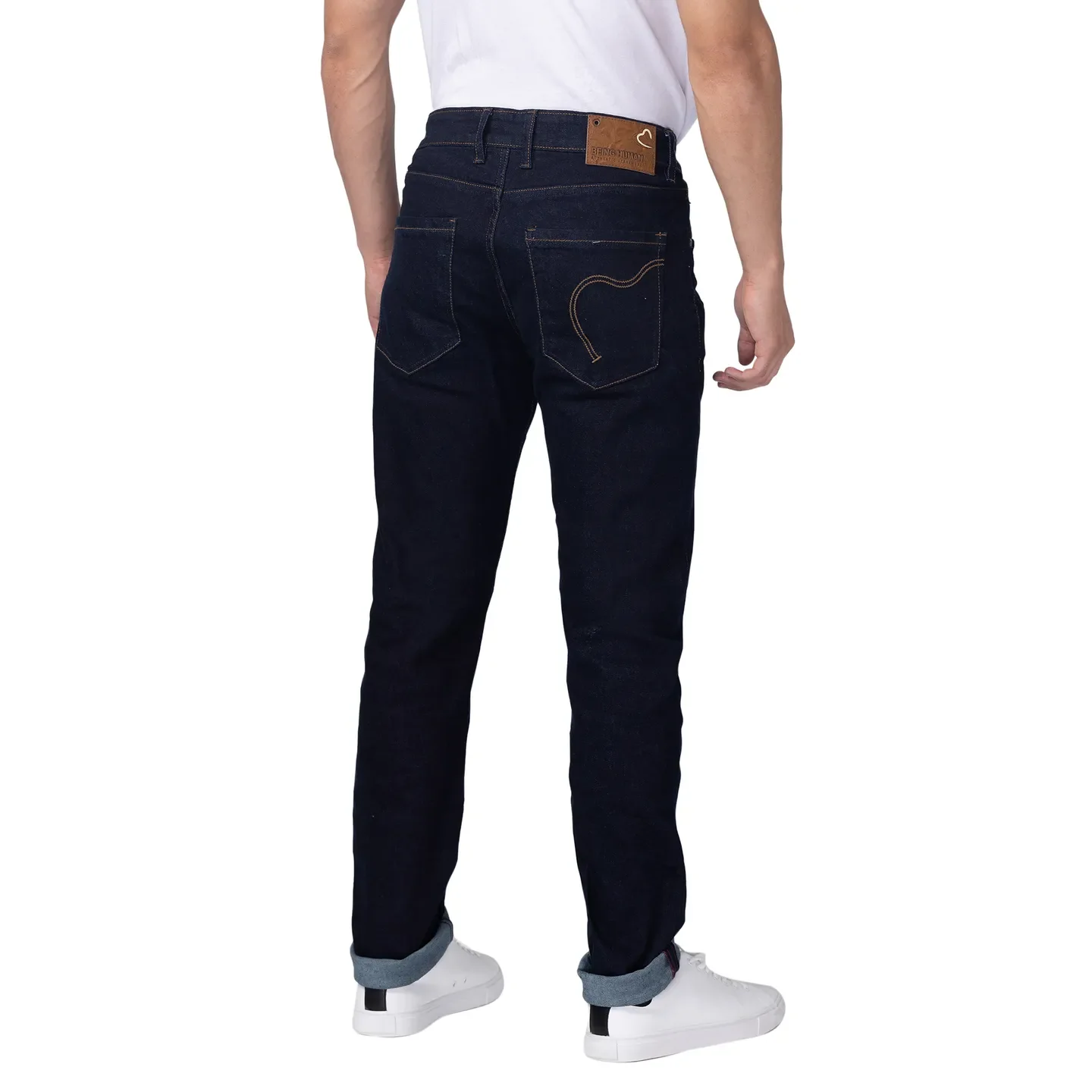 Blue Slim Straight Fit Men's Denims by Being Human Clothing - Image 3