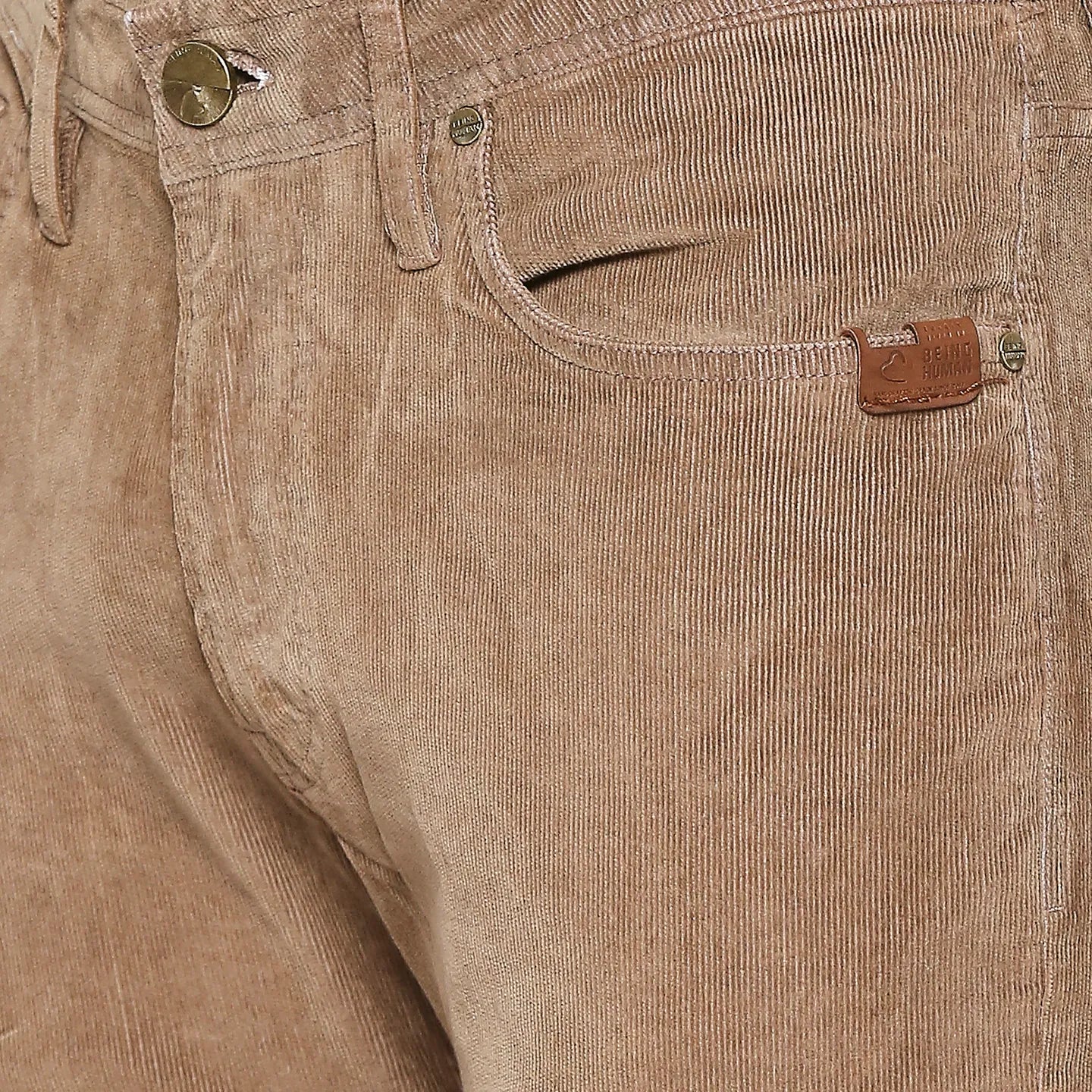 Khaki Slim Fit Denims For Men By Being Human Clothing - Image 5