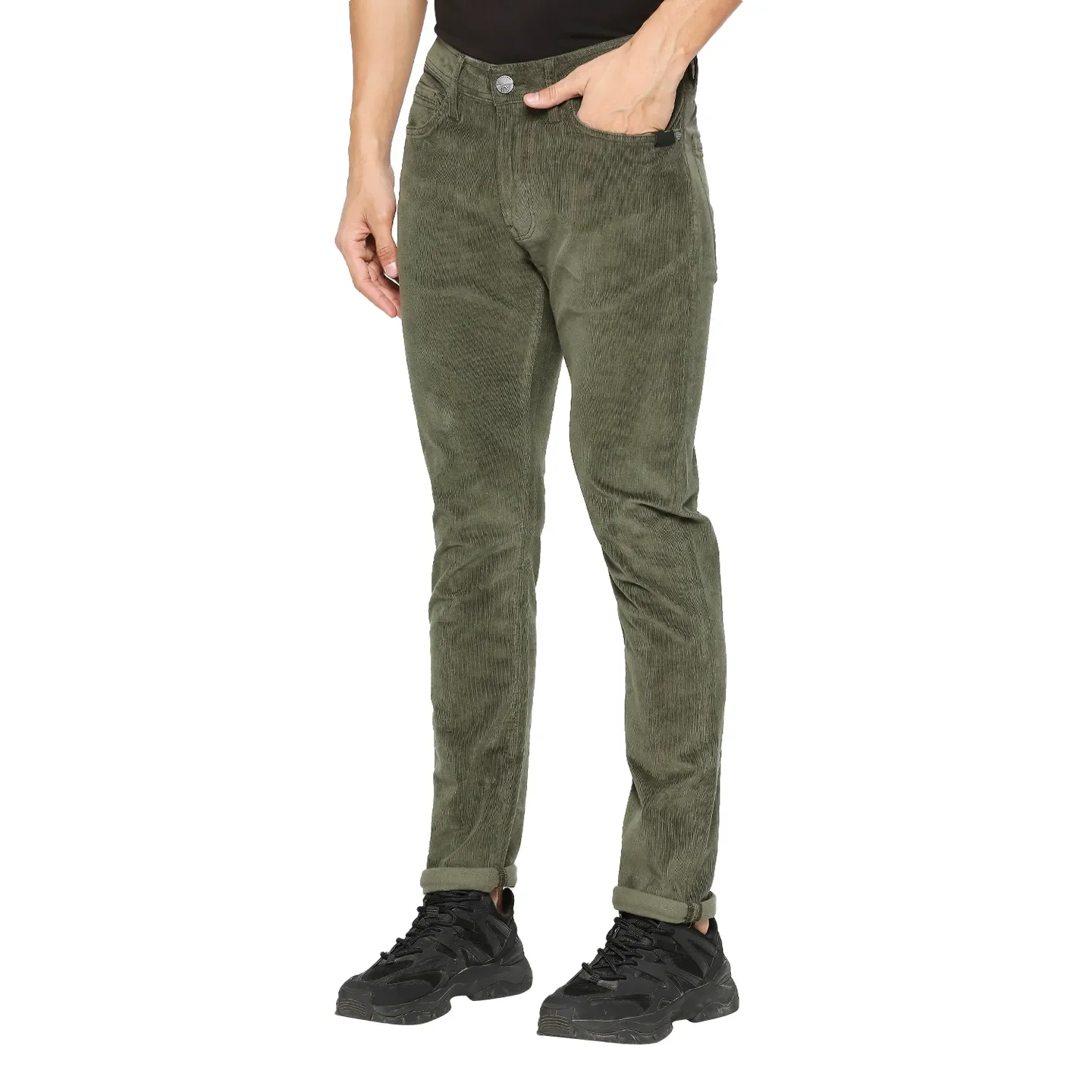 Olive Slim Straight Fit Men's Denims by Being Human Clothing - Image 2
