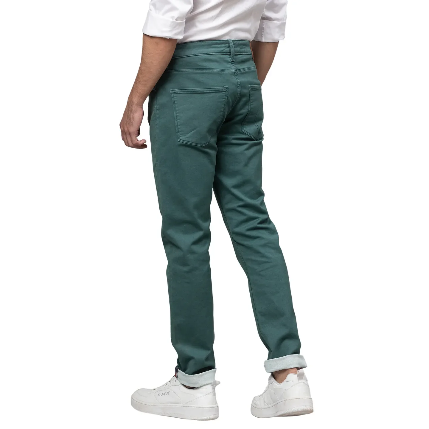 Green Slim Straight Fit Men's Denims by Being Human Clothing - Image 3