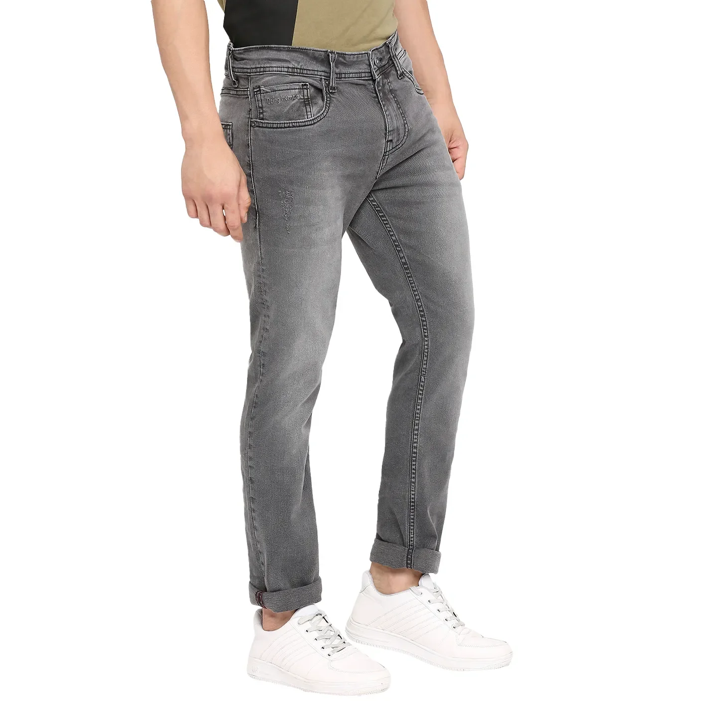 Grey Slim Straight Fit Men's Denims by Being Human Clothing - Image 3