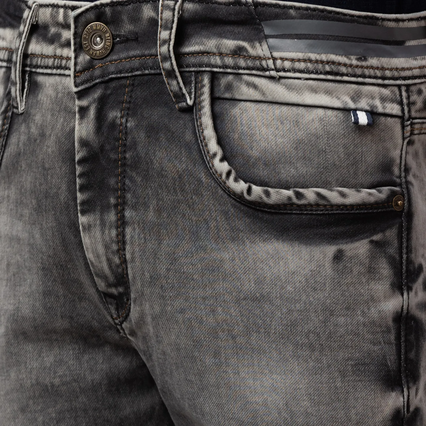 Grey Slim Fit Denims For Men By Being Human Clothing - Image 5