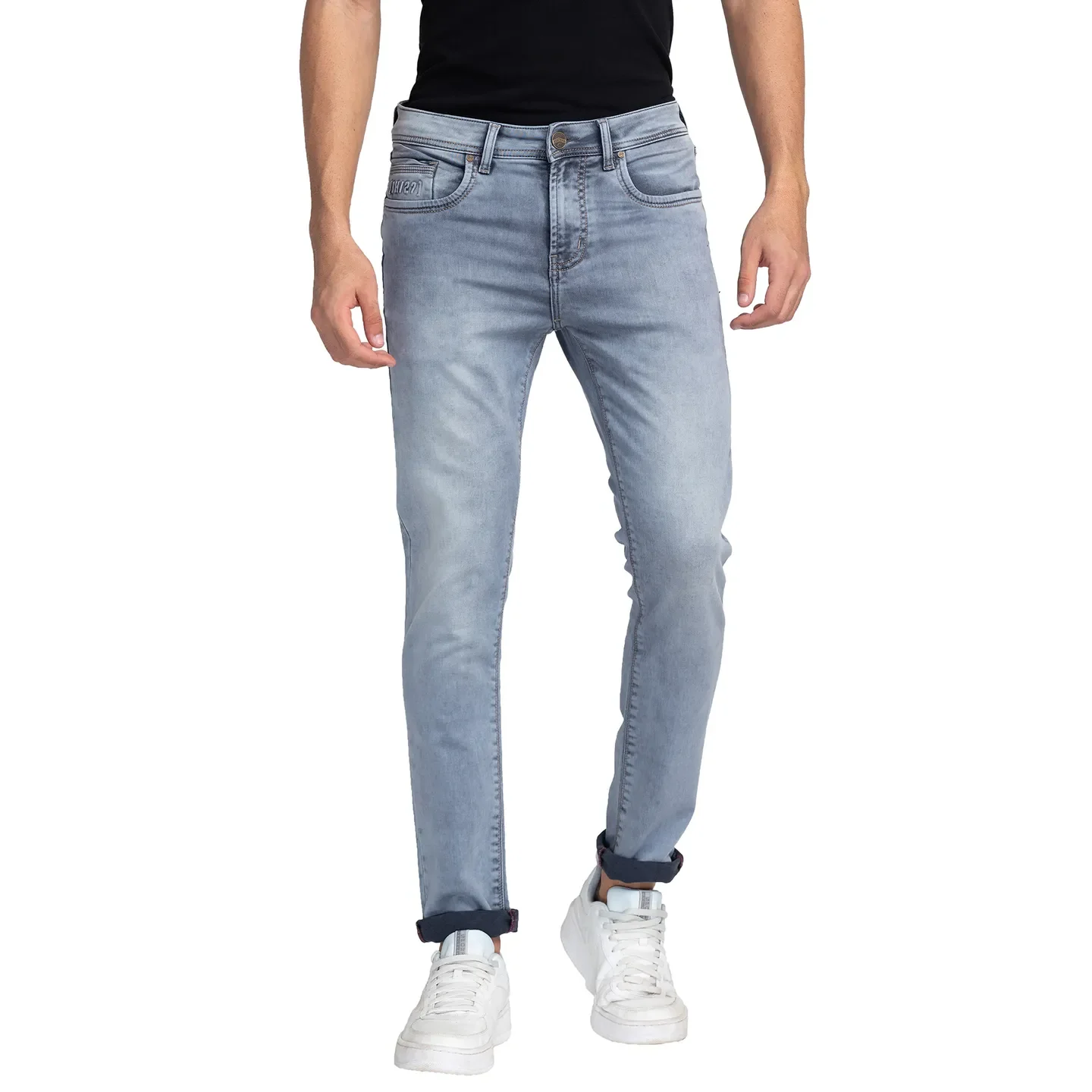 Grey Slim Straight Fit Men's Denims by Being Human Clothing