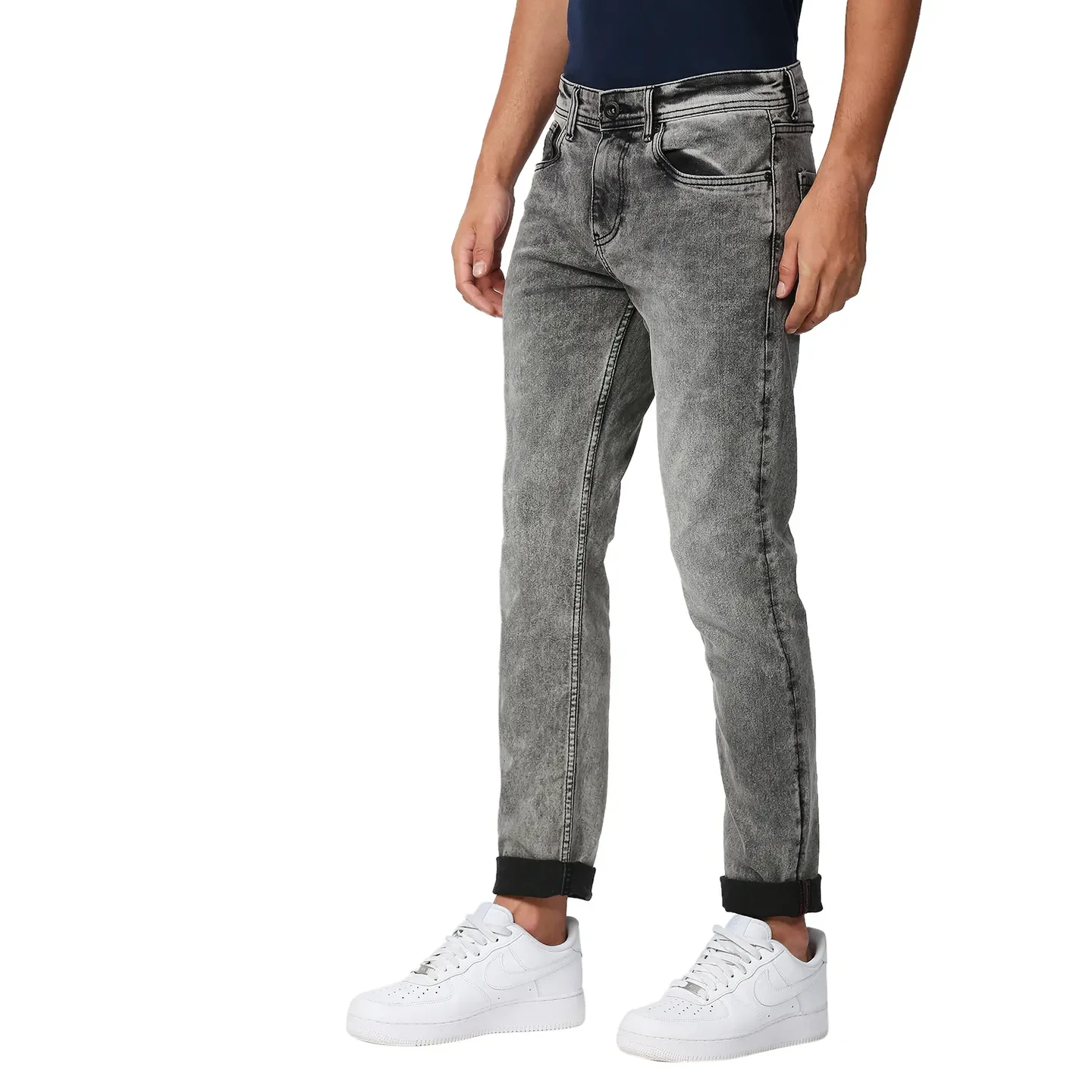 Grey Slim Straight Fit Men's Denims by Being Human Clothing - Image 2