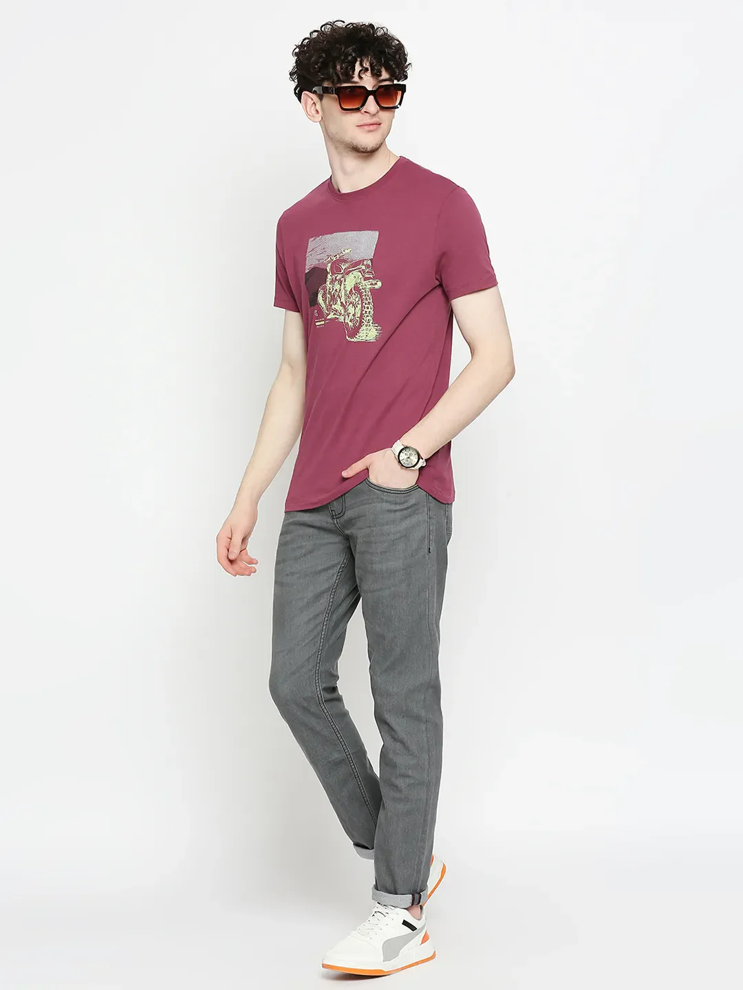 Grey Slim Straight Fit Men's Denims by Being Human Clothing - Image 6