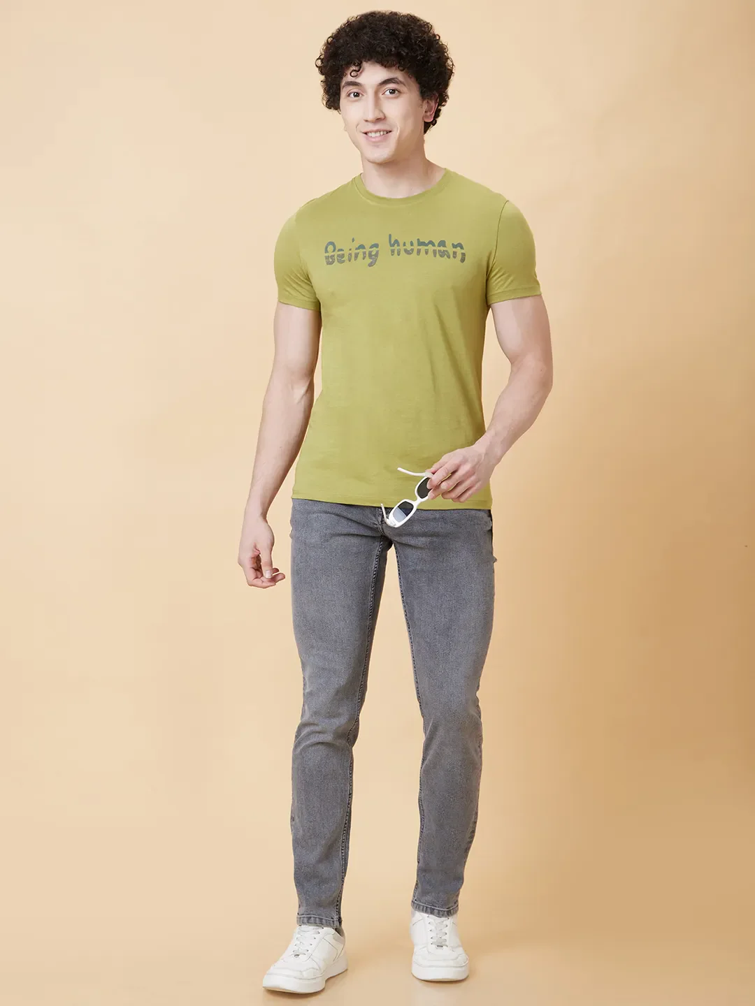 Grey Slim Straight Fit Men's Denims by Being Human Clothing