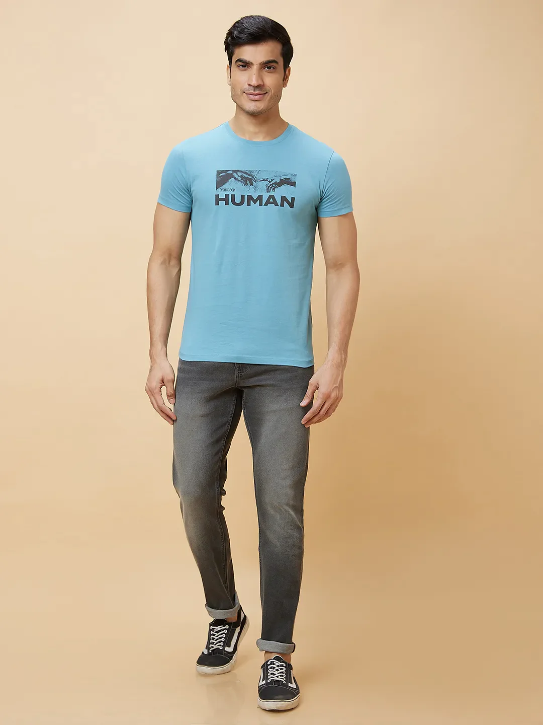 Grey Slim Straight Fit Men's Denims by Being Human Clothing - Image 2