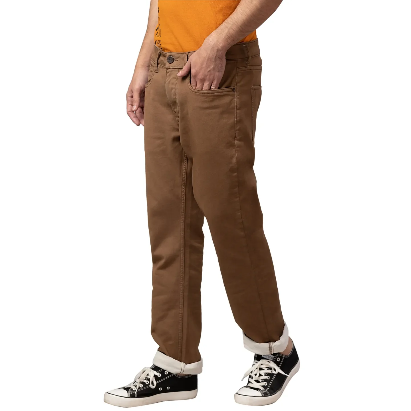 Khaki Boot Cut Fit Denims For Men By Being Human Clothing - Image 4