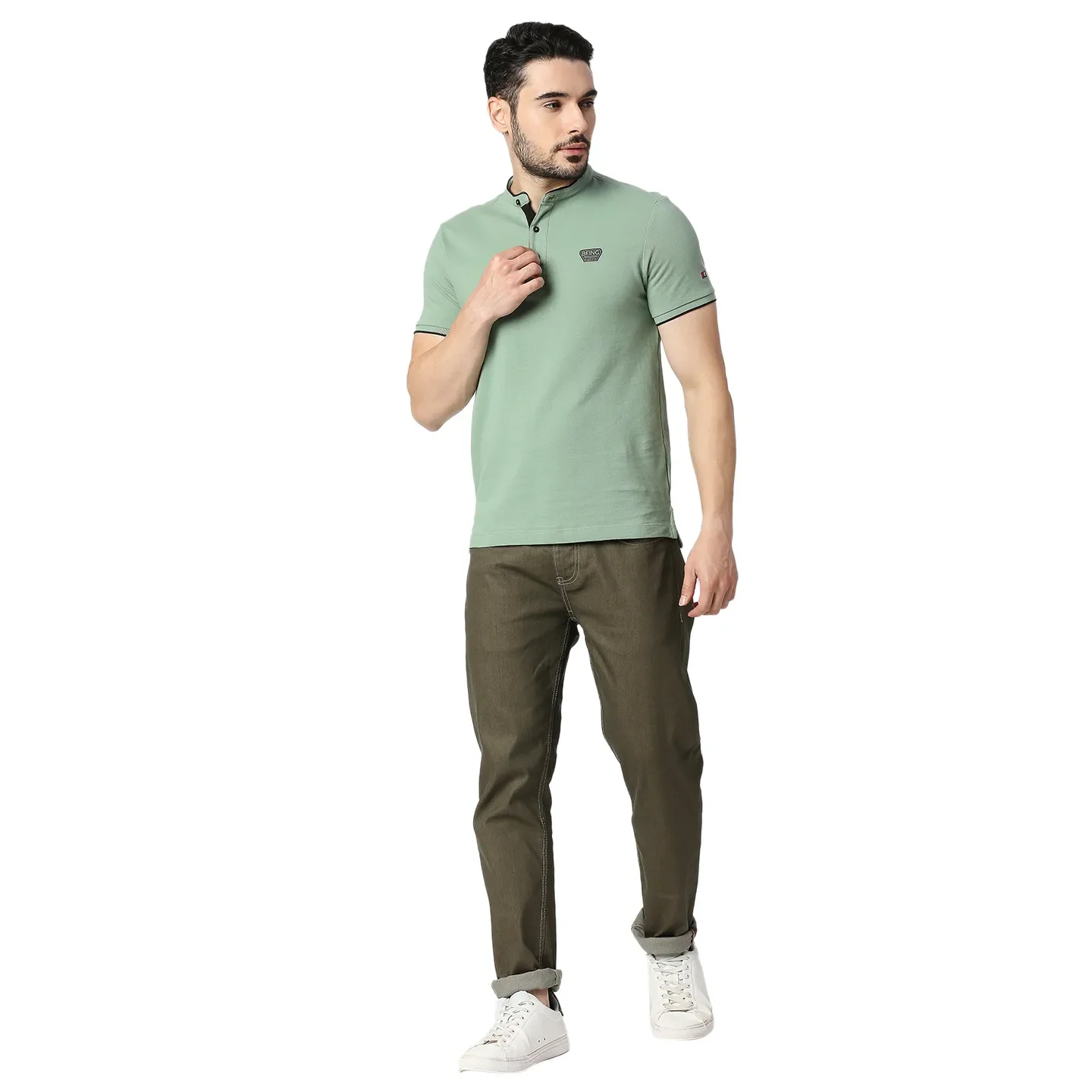 Khaki Slim Straight Fit Men's Denims by Being Human Clothing - Image 5