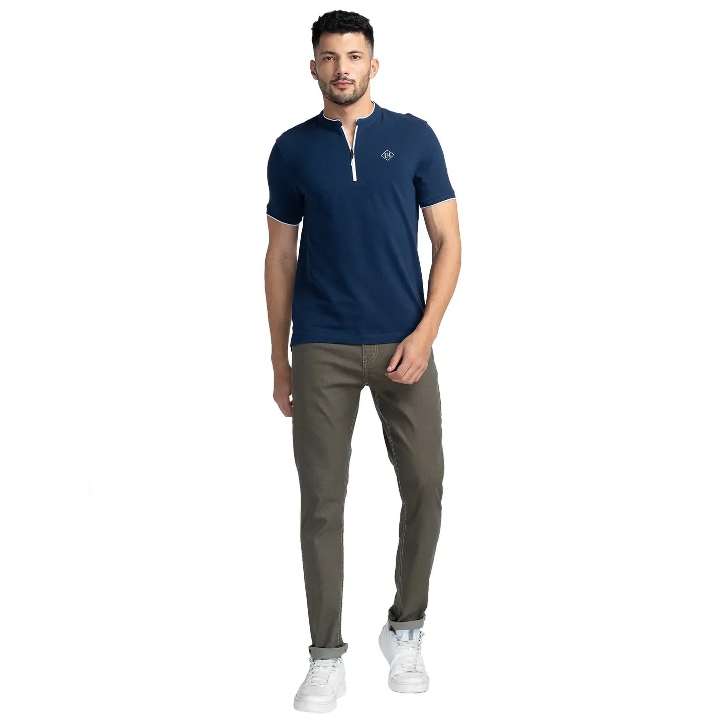 Khaki Slim Straight Fit Men's Denims by Being Human Clothing - Image 2