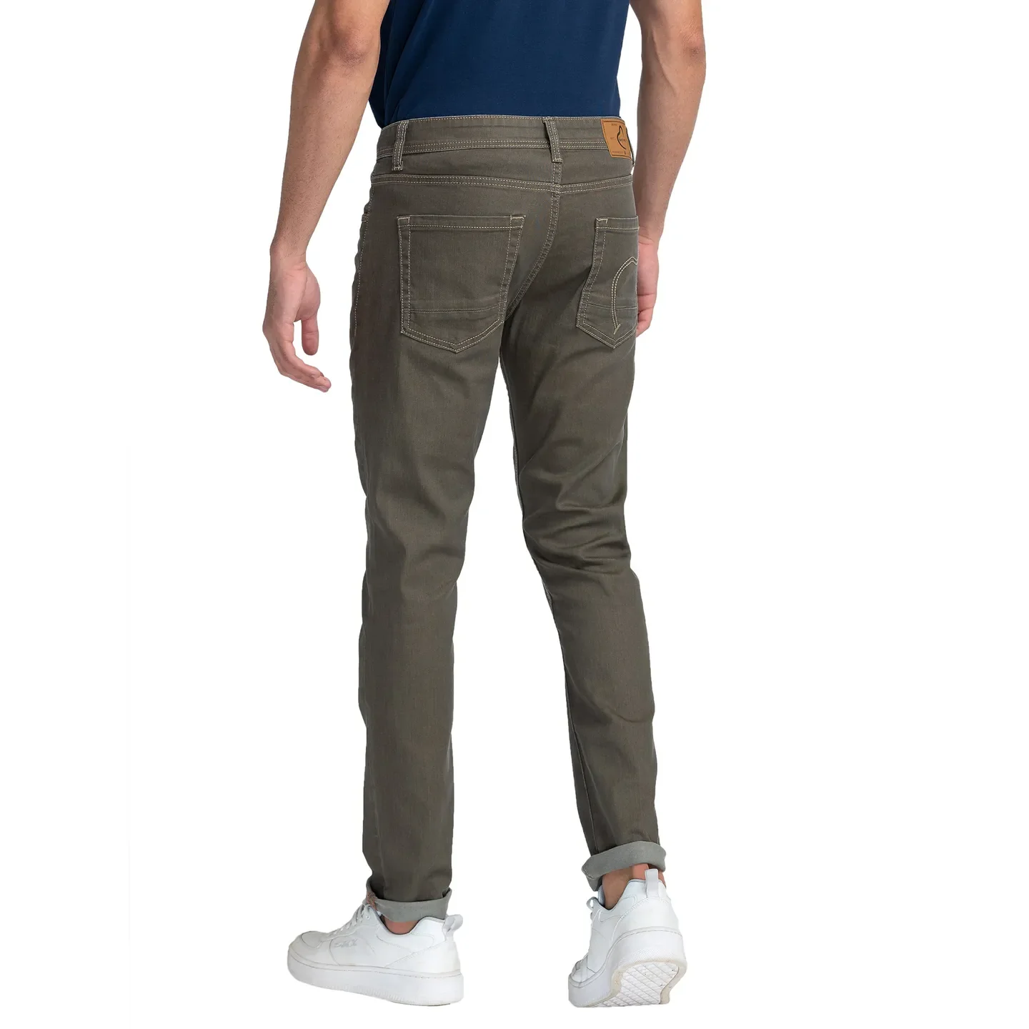 Khaki Slim Straight Fit Men's Denims by Being Human Clothing - Image 3