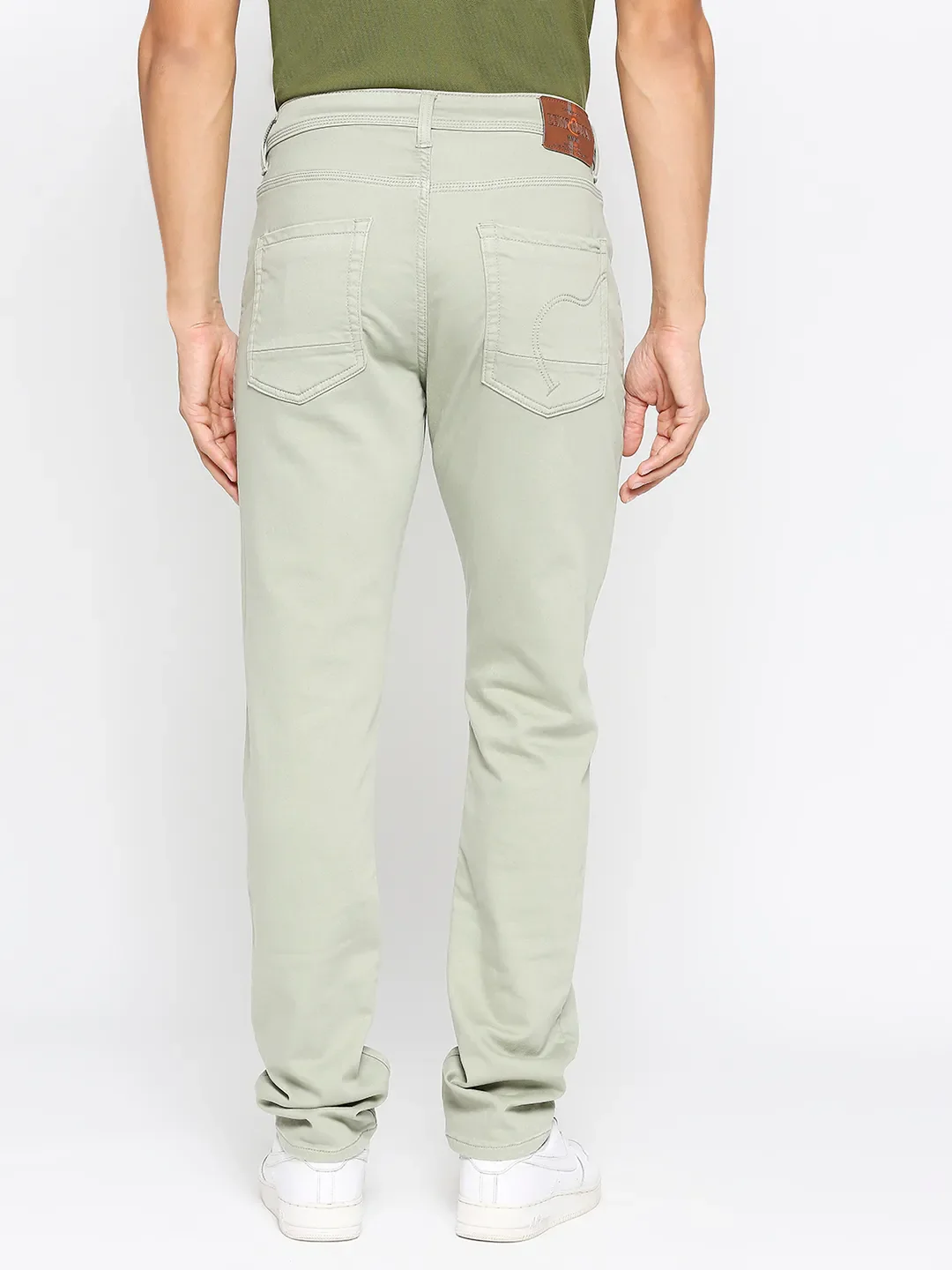 Olive Slim Straight Fit Men's Denims by Being Human Clothing - Image 4