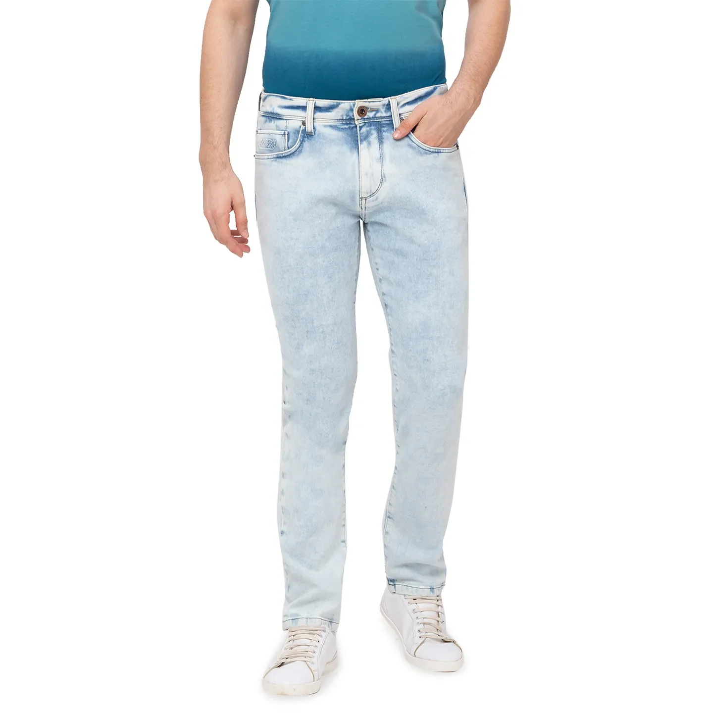 Blue Slim Straight Fit Men's Denims by Being Human Clothing