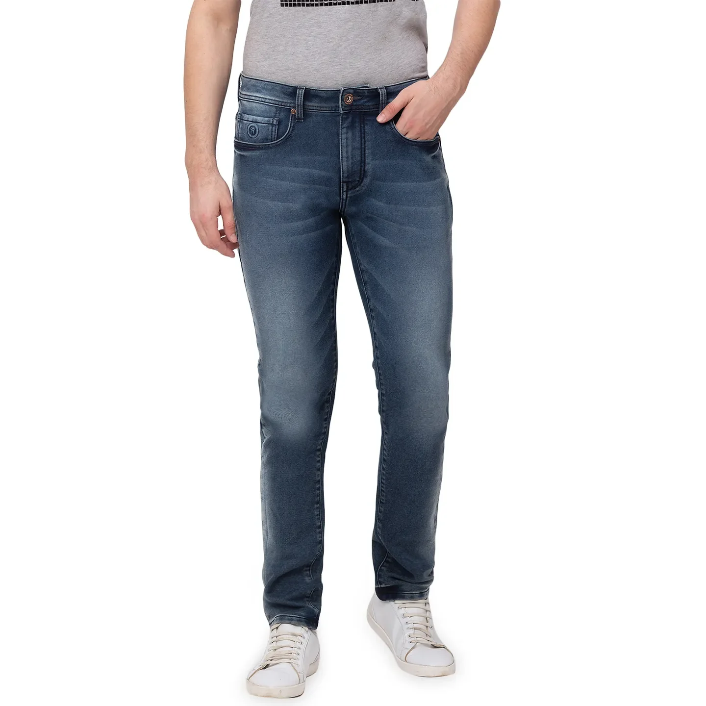 Blue Slim Straight Fit Men's Denims by Being Human Clothing