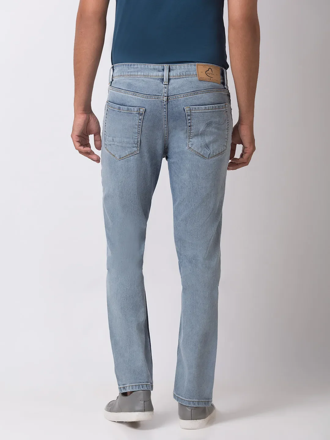 Blue Slim Straight Fit Men's Denims by Being Human Clothing - Image 3