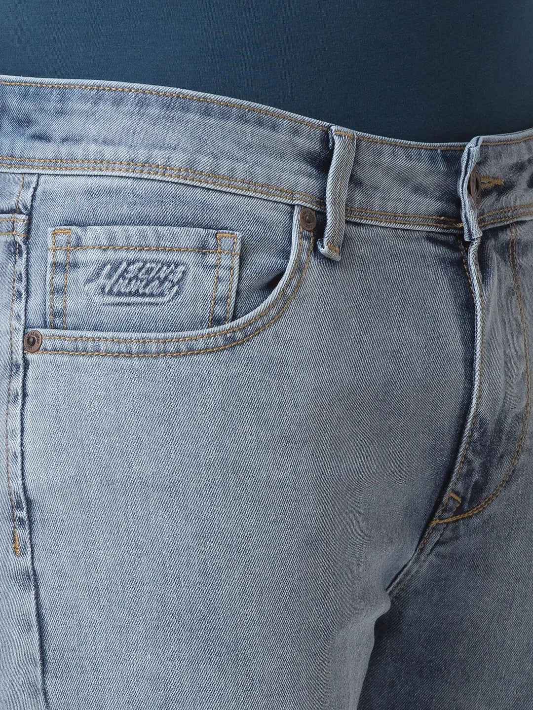 Blue Slim Straight Fit Men's Denims by Being Human Clothing - Image 4