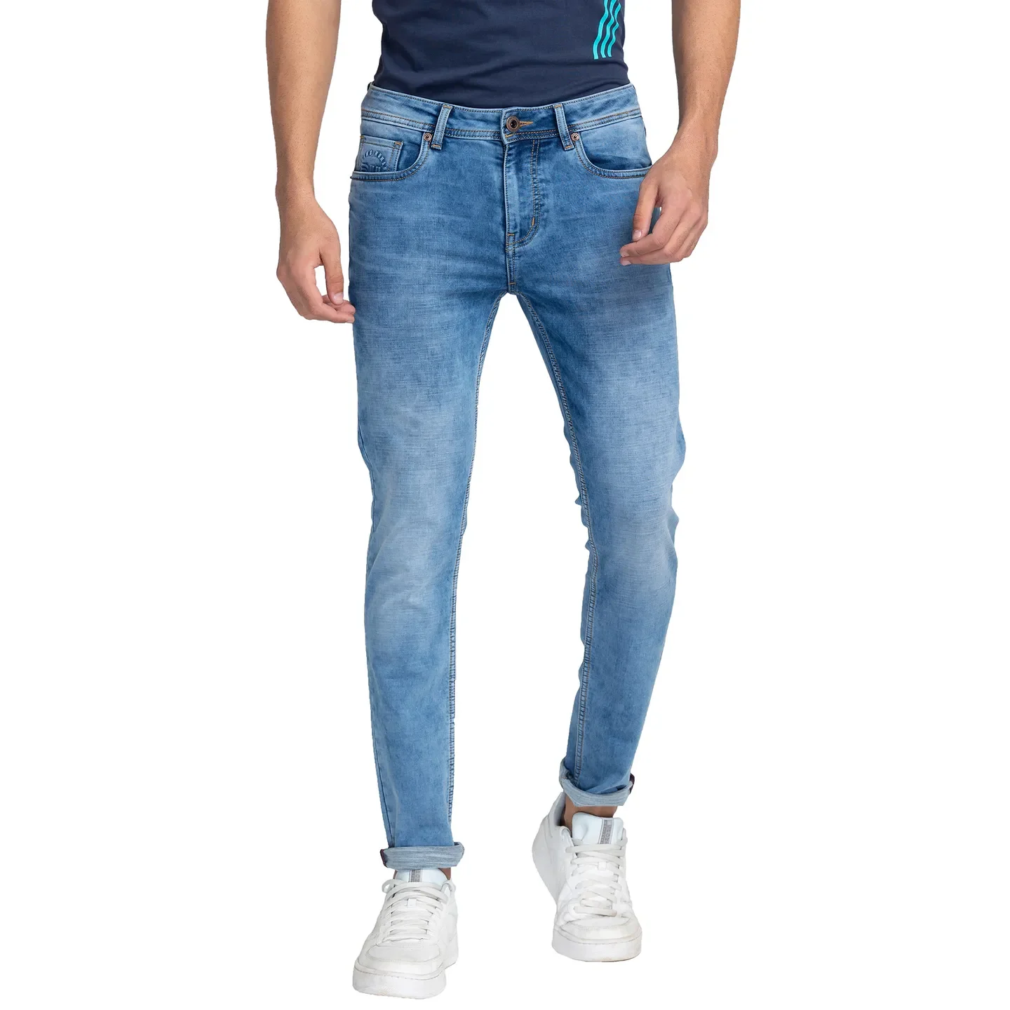 Blue Slim Straight Fit Men's Denims by Being Human Clothing