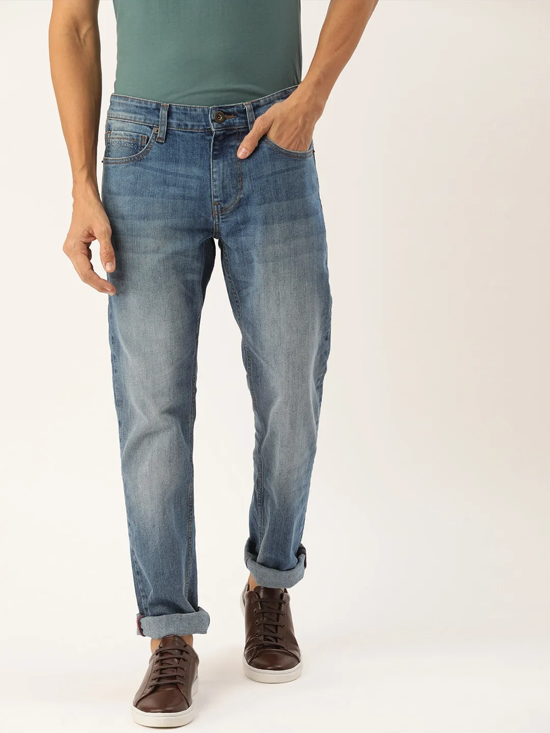 Blue Slim Straight Fit Men's Denims by Being Human Clothing