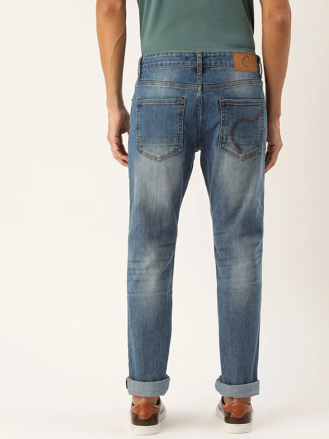 Blue Slim Straight Fit Men's Denims by Being Human Clothing - Image 3
