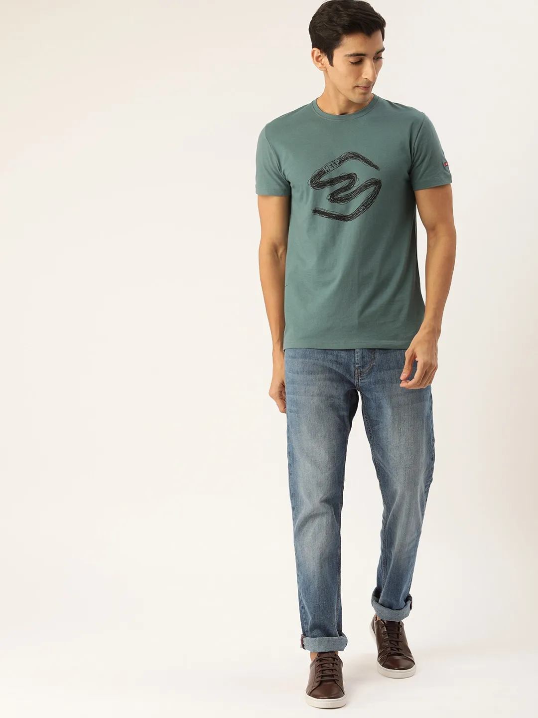Blue Slim Straight Fit Men's Denims by Being Human Clothing - Image 5